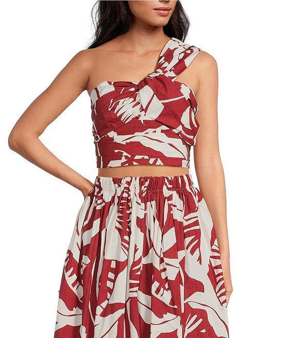 Lucy Paris Sophia Coordinating Printed Woven One Shoulder Top Product Image