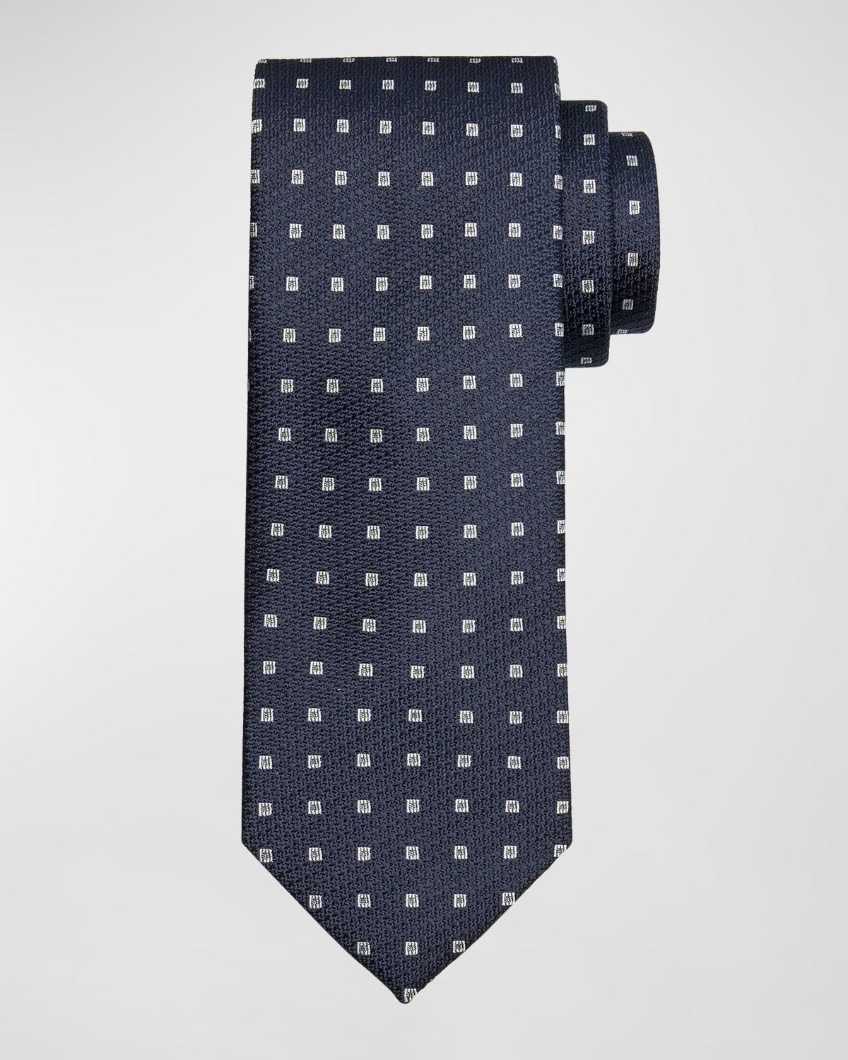 Mens Geometric Jacquard Silk Tie Product Image