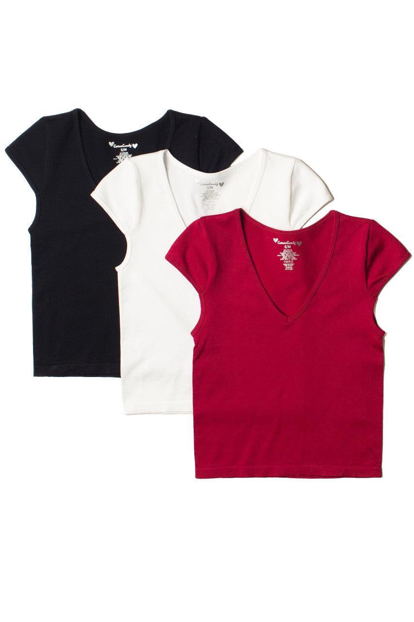 Seamless Cap Sleeve V Neck Tee Product Image