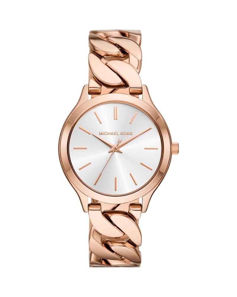 Michael Kors Womens Runway Three-Hand Stainless Steel Bracelet Watch Product Image