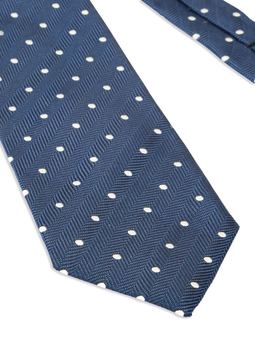 TOM FORD Polka-dot Silk Tie In Blue Product Image