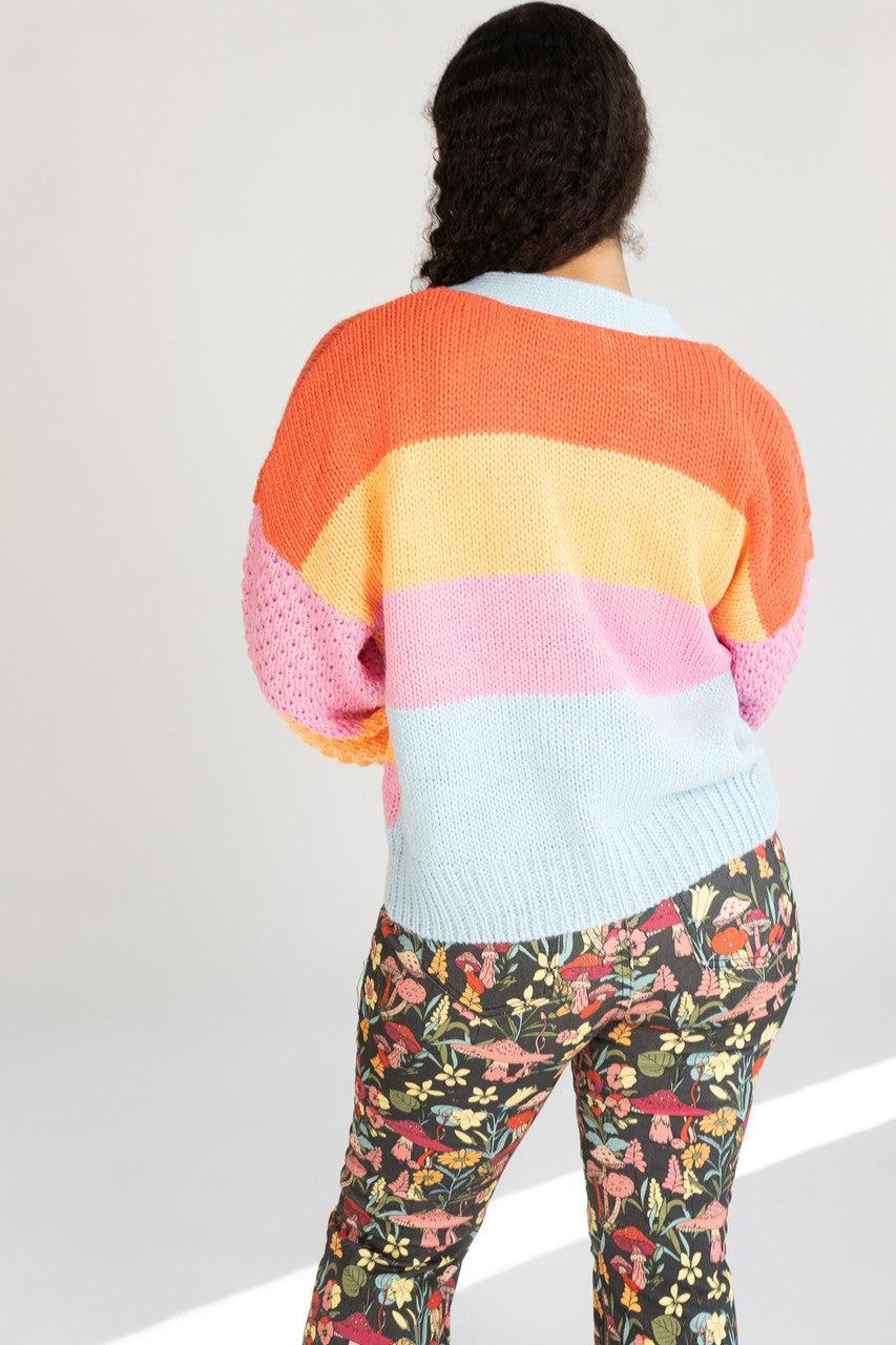 Colorblock Open Cardigan Product Image