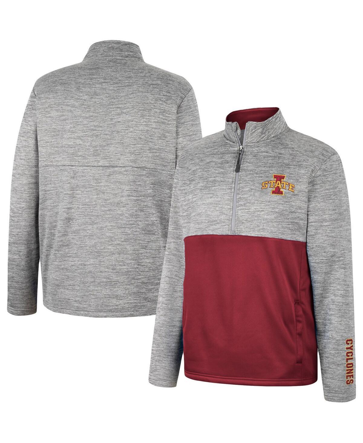 Mens Colosseum Gray NDSU Bison John Half-Zip Jacket Product Image