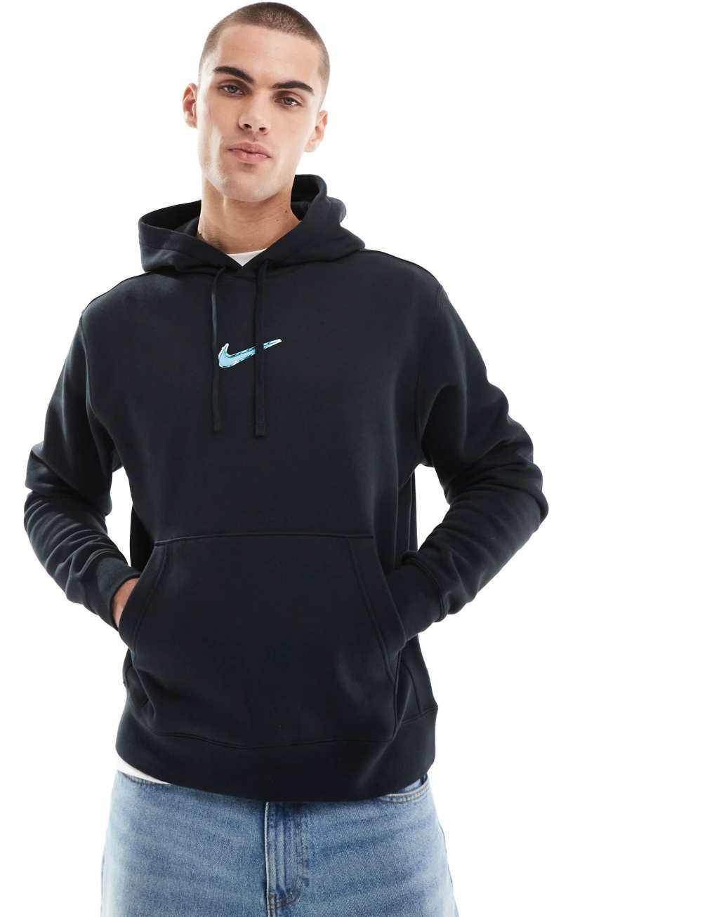 Nike Spaceship graphic logo hoodie in black Product Image