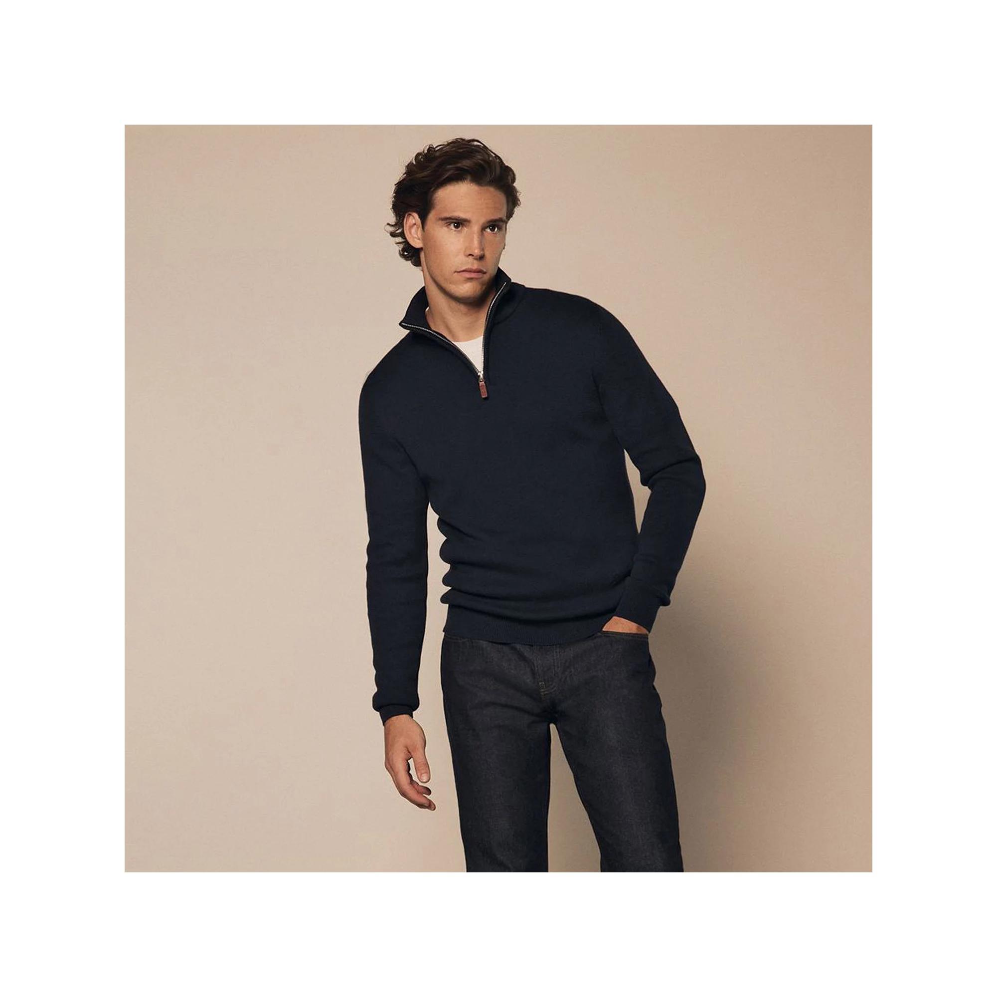 Men's NEXT Quarter Zip Sweater, Size: XXL, Blue Product Image
