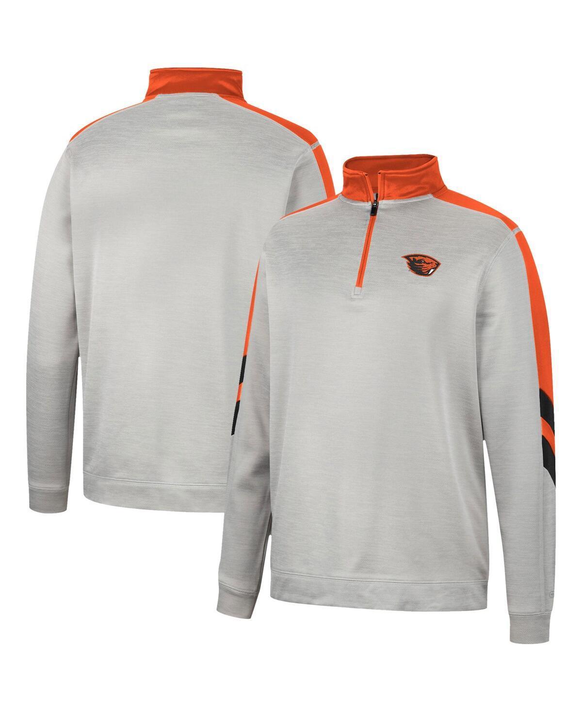 Mens Colosseum Gray/Orange Syracuse Orange Bushwood Fleece Quarter-Zip Jacket Product Image