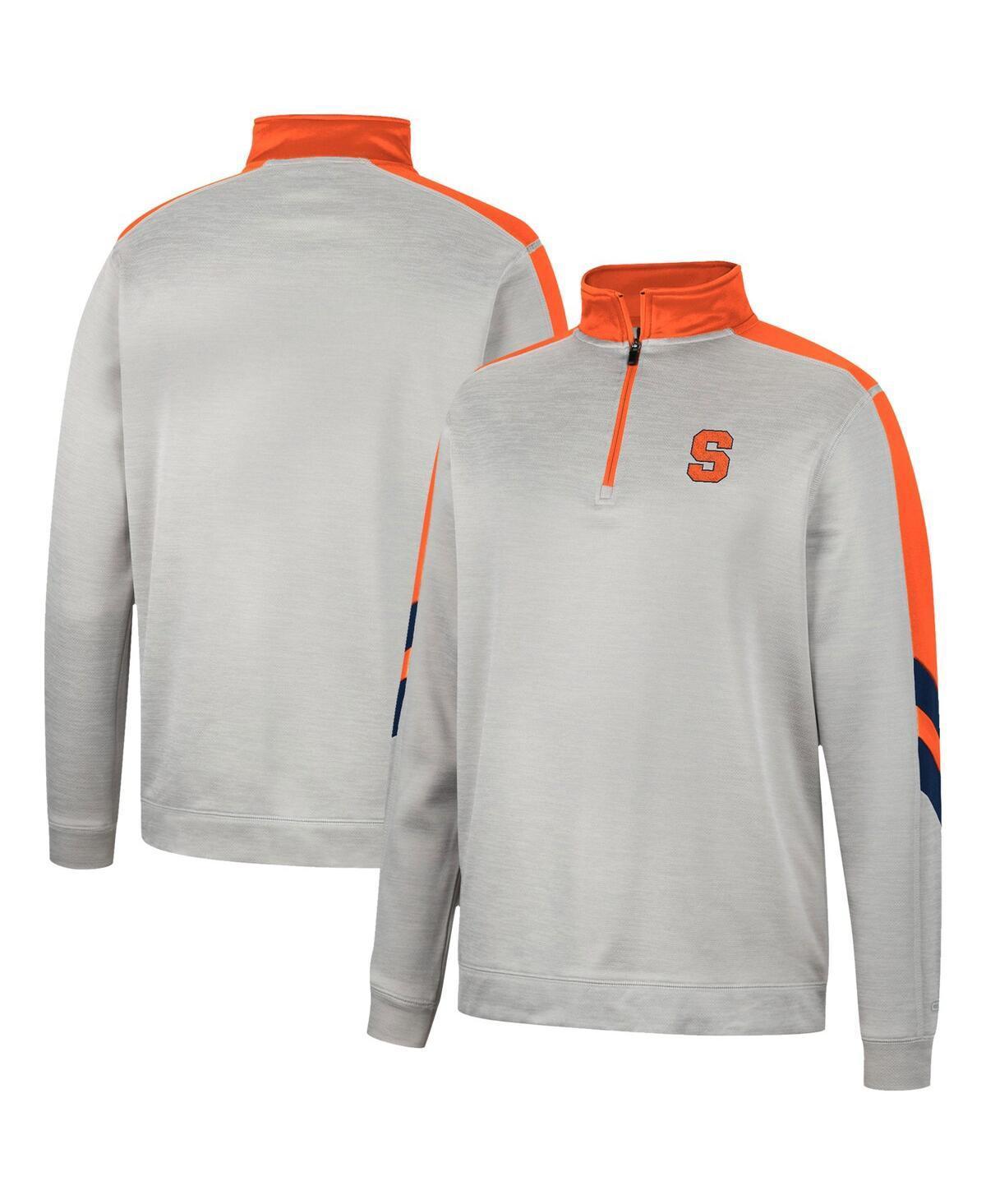 Men's Colosseum Gray/Orange Oregon State Beavers Bushwood Fleece Quarter-Zip Jacket, Size: Medium, Grey Product Image