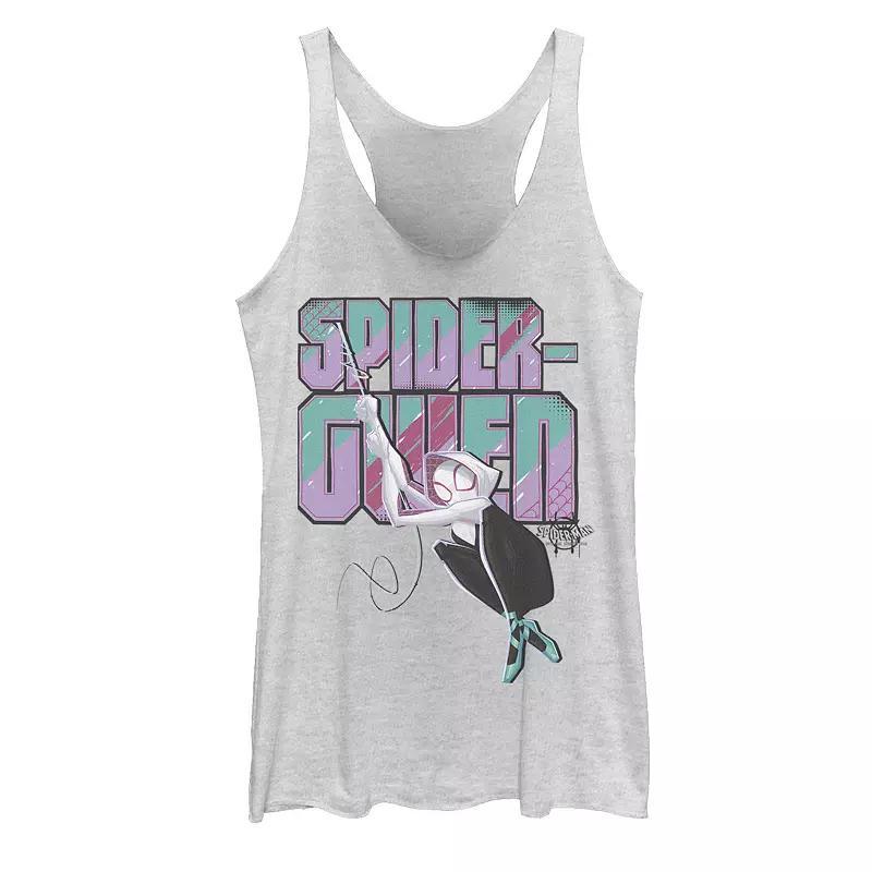 Juniors' Marvel Spider-Man Spiderverse Gwen Graphic Tank Top, Girl's, Size: Large, White Grey Product Image