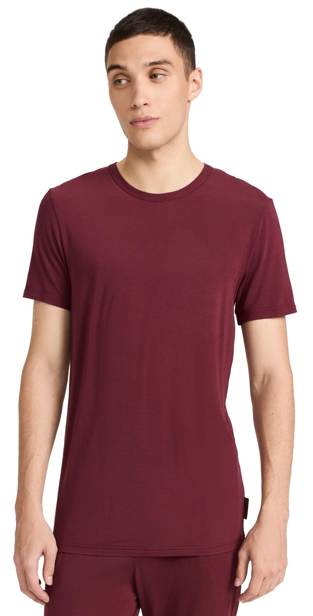 Calvin Klein Mens Ultra-Soft Modern Sleep Tee - Red - S Product Image