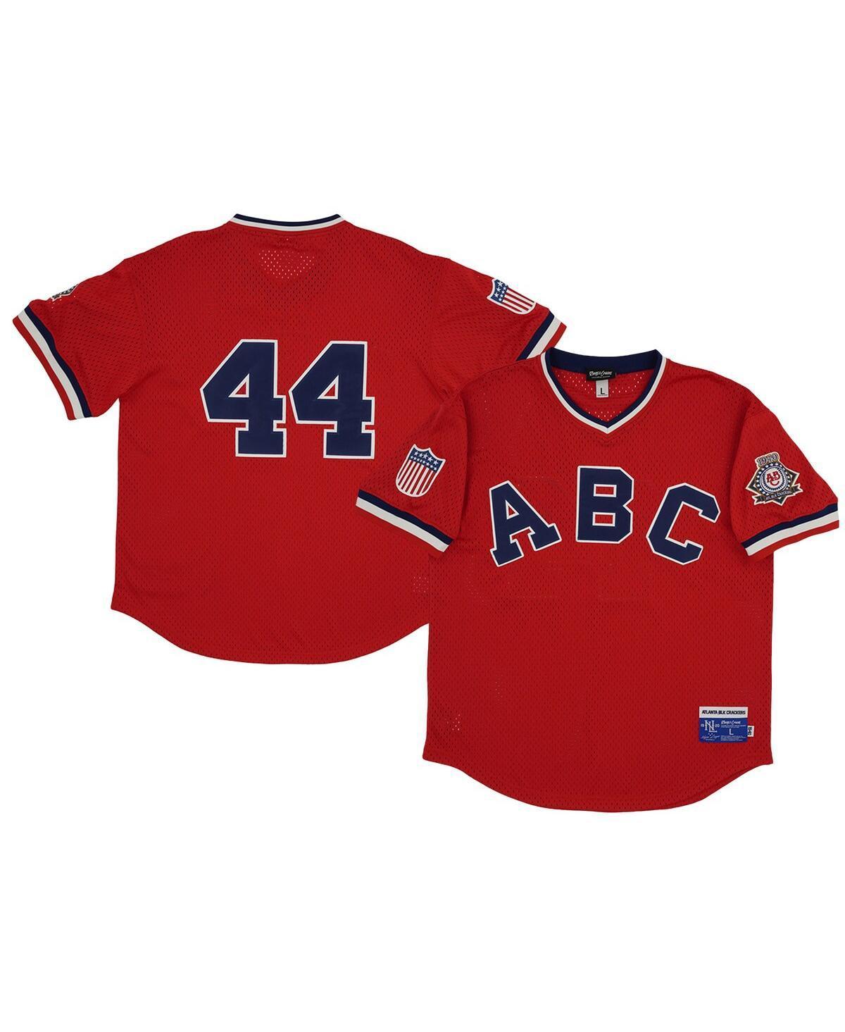 Mens Rings & Crwns #44 Red Atlanta Black Crackers Mesh Replica V-Neck Jersey - Red Product Image