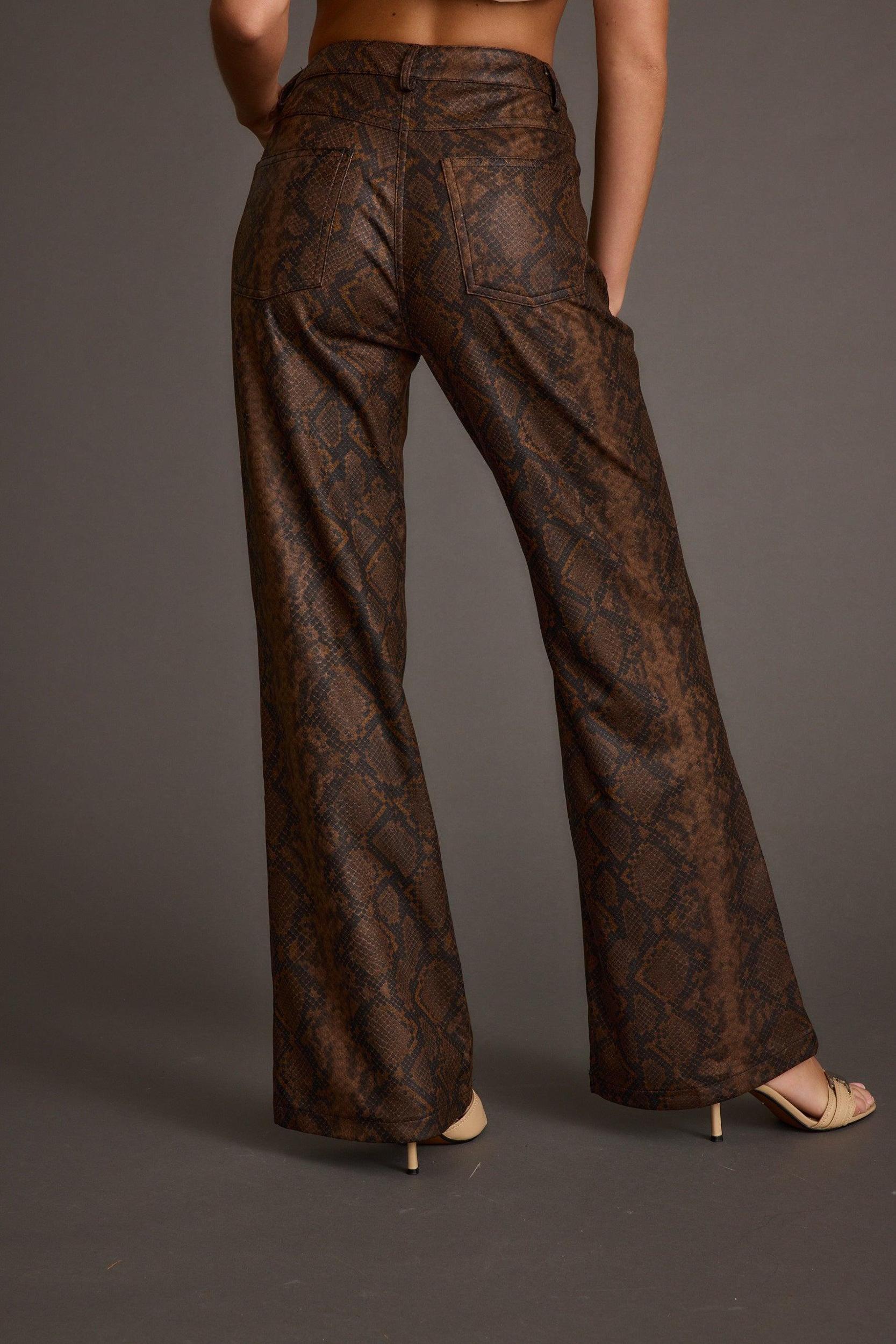 Viper Room Snake Print Vegan Leather Pants Product Image