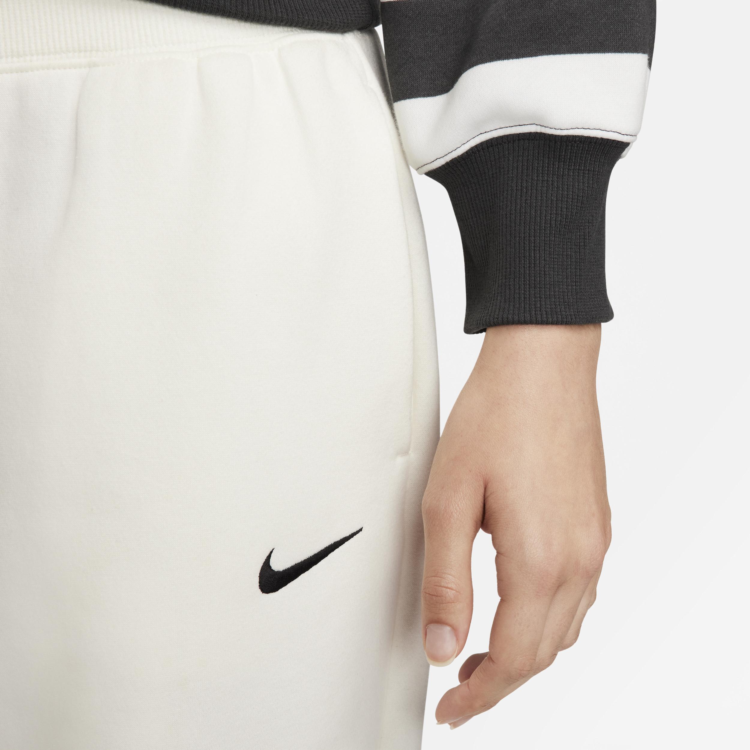 Womens Nike Sportswear Phoenix Fleece Oversized 3/4-Sleeve Striped Crop Polo Product Image