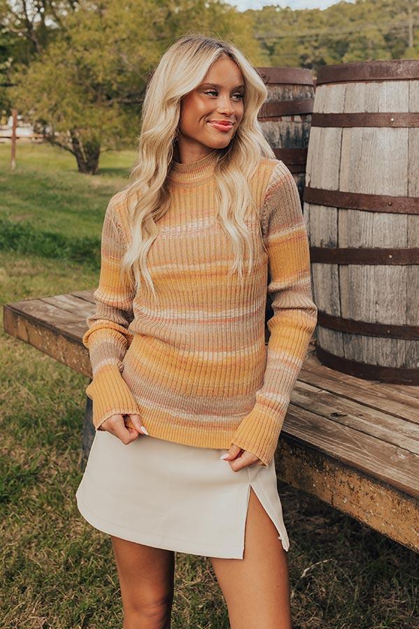 Vermont Views Ribbed Sweater Top in Honey Product Image