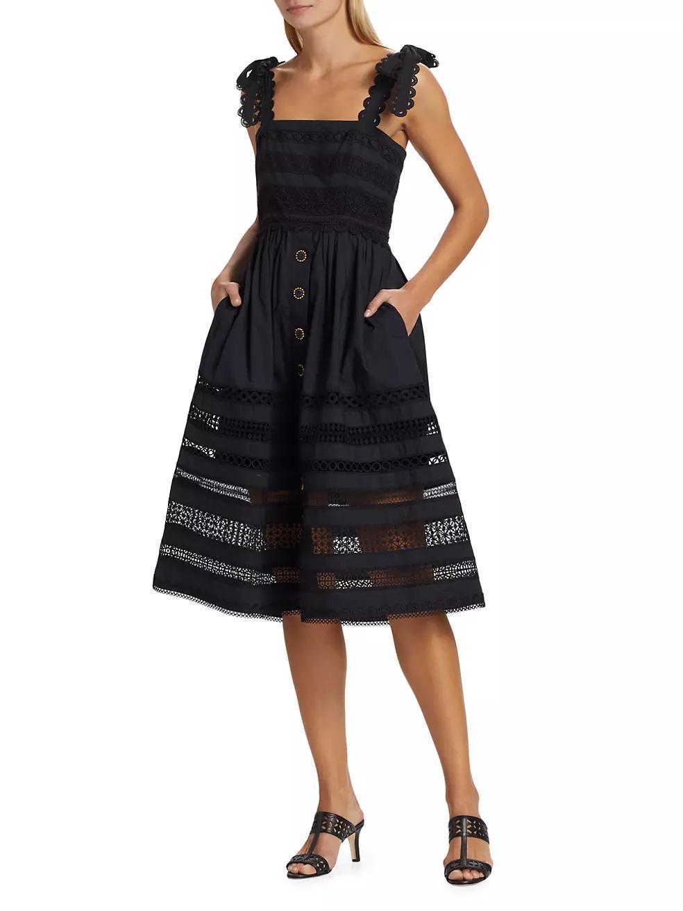 Nidhi Embroidered Stripe Midi-Dress Product Image