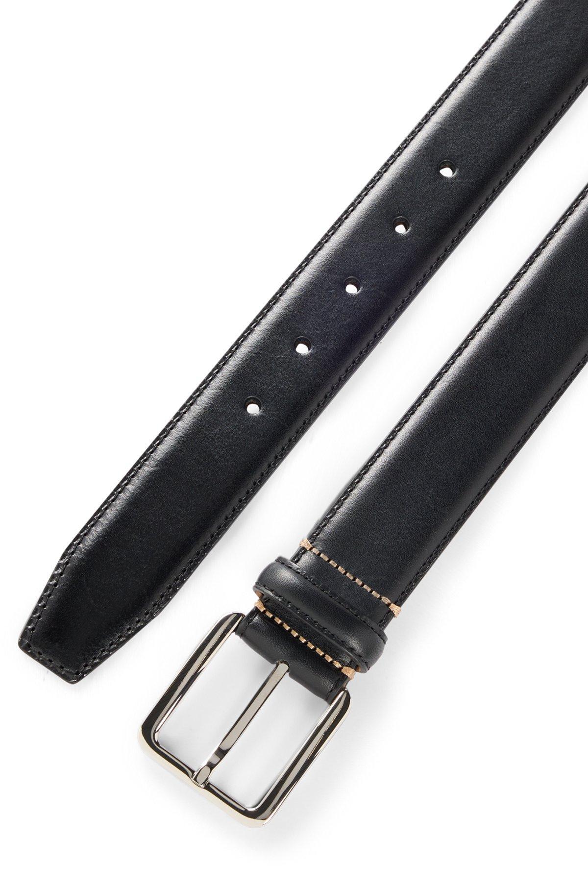 Italian-leather belt with contrast stitching Product Image