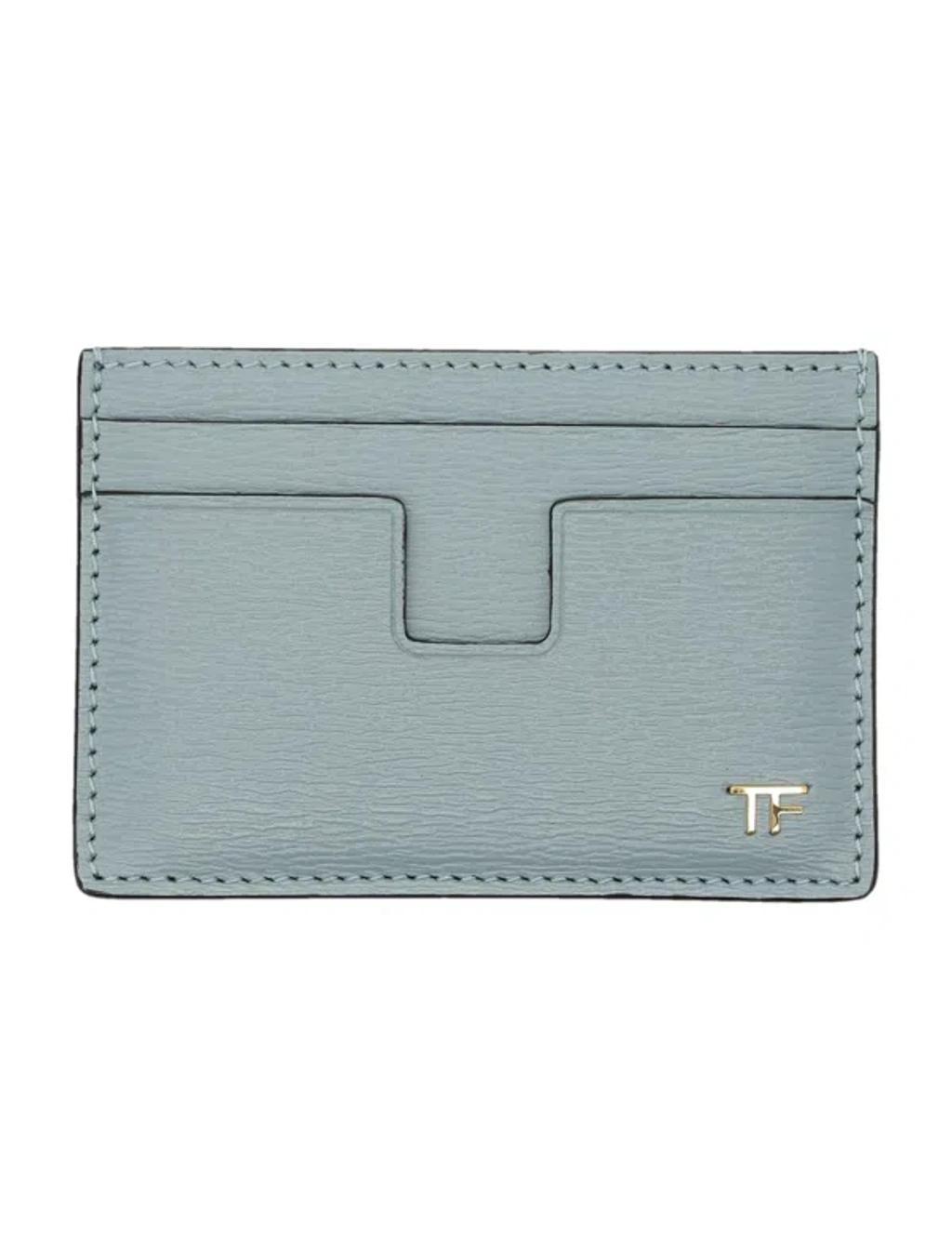 TOM FORD Card Holder Saffiano In Sky Blue Product Image