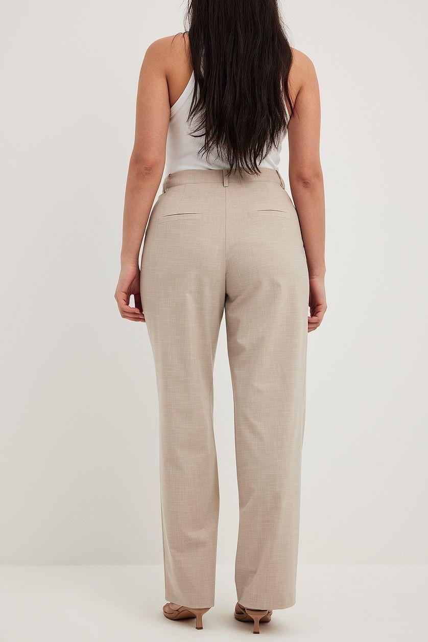 Structured Straight Leg Mid Waist Pants Product Image