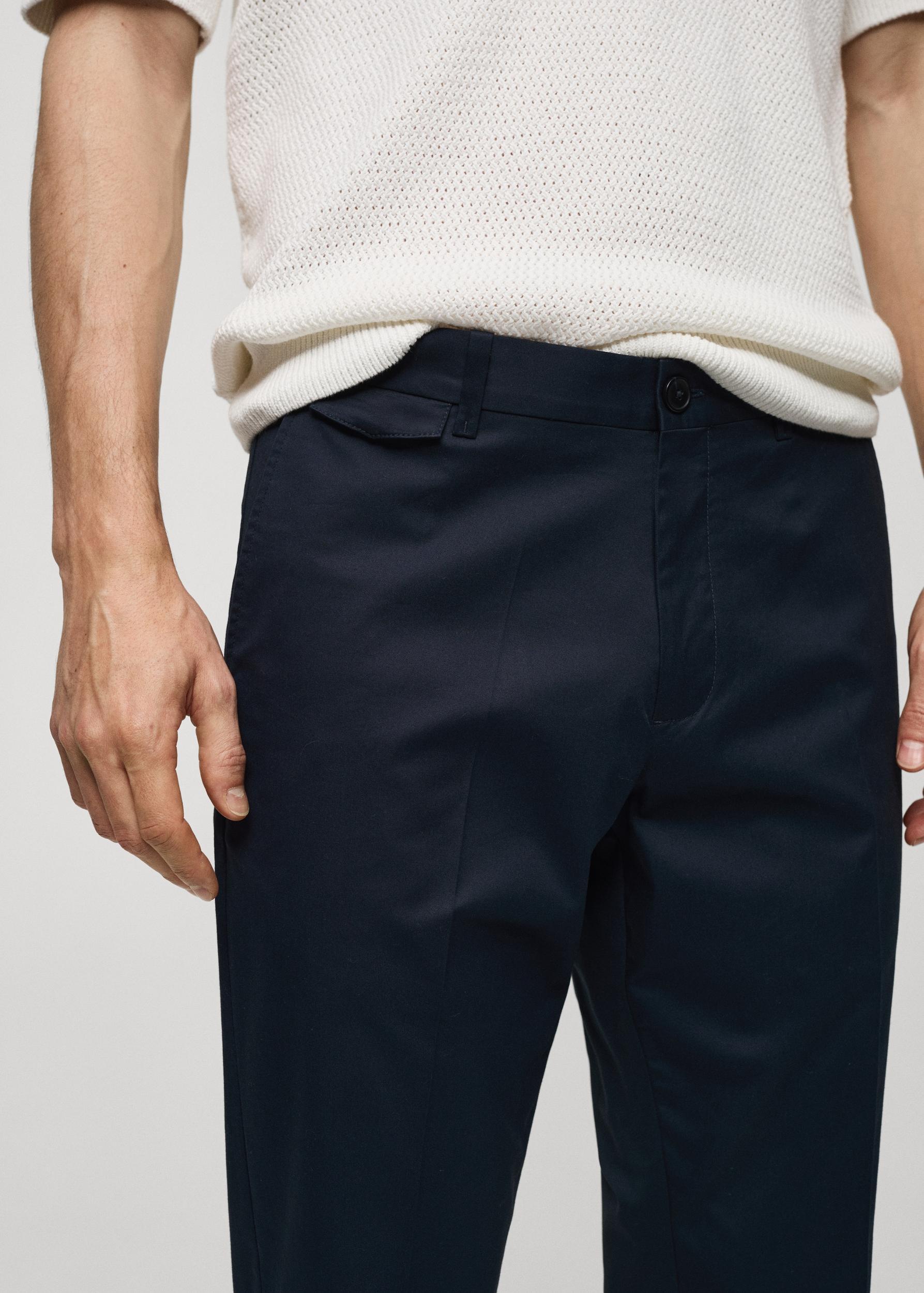 Regular fit structure cotton pants - Men | MANGO USA Product Image