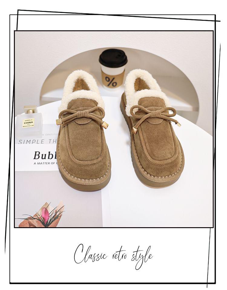 Platform Bow Accent Fleece-Lined Slip-Ons Product Image