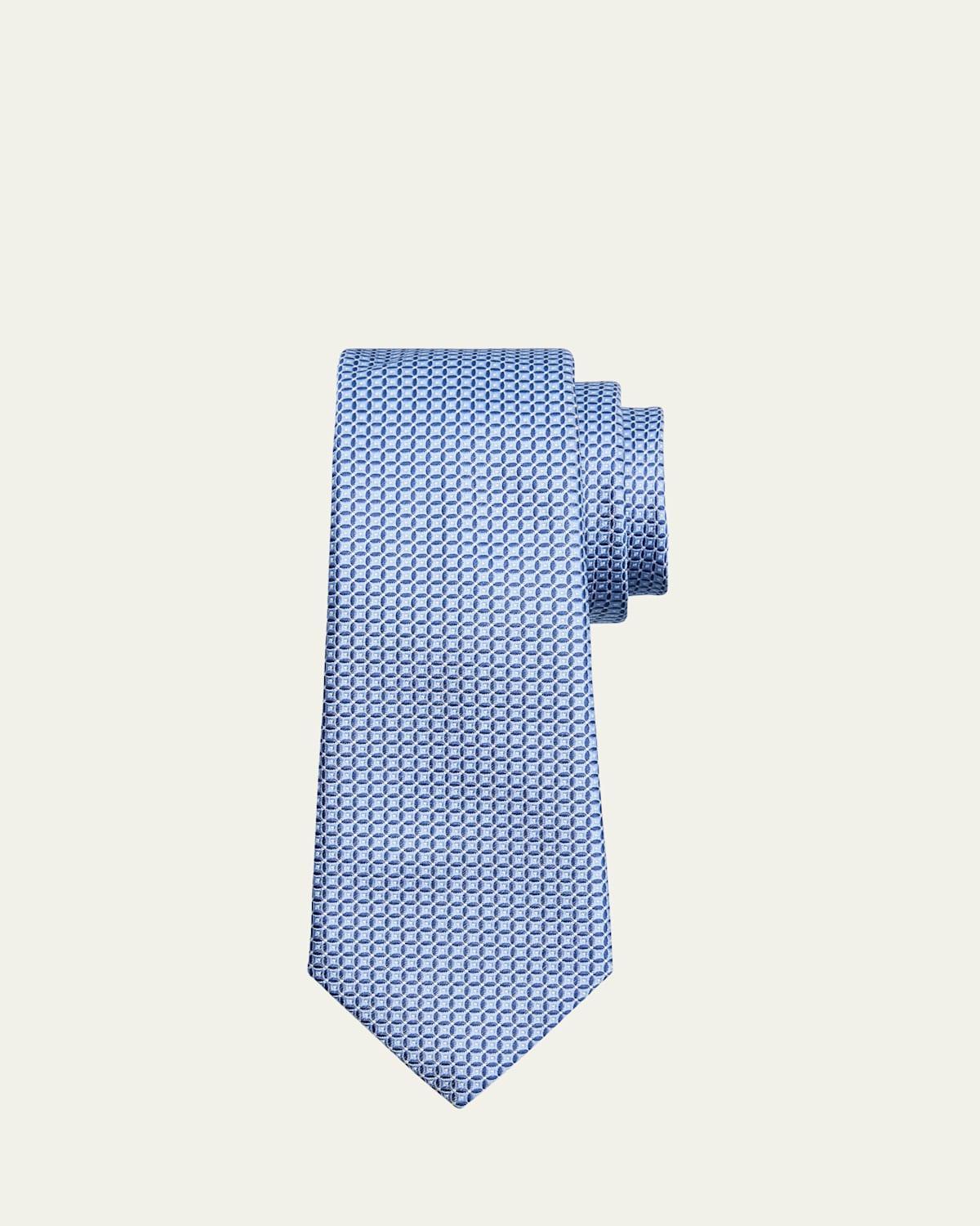 Mens Micro-Square Silk Tie Product Image