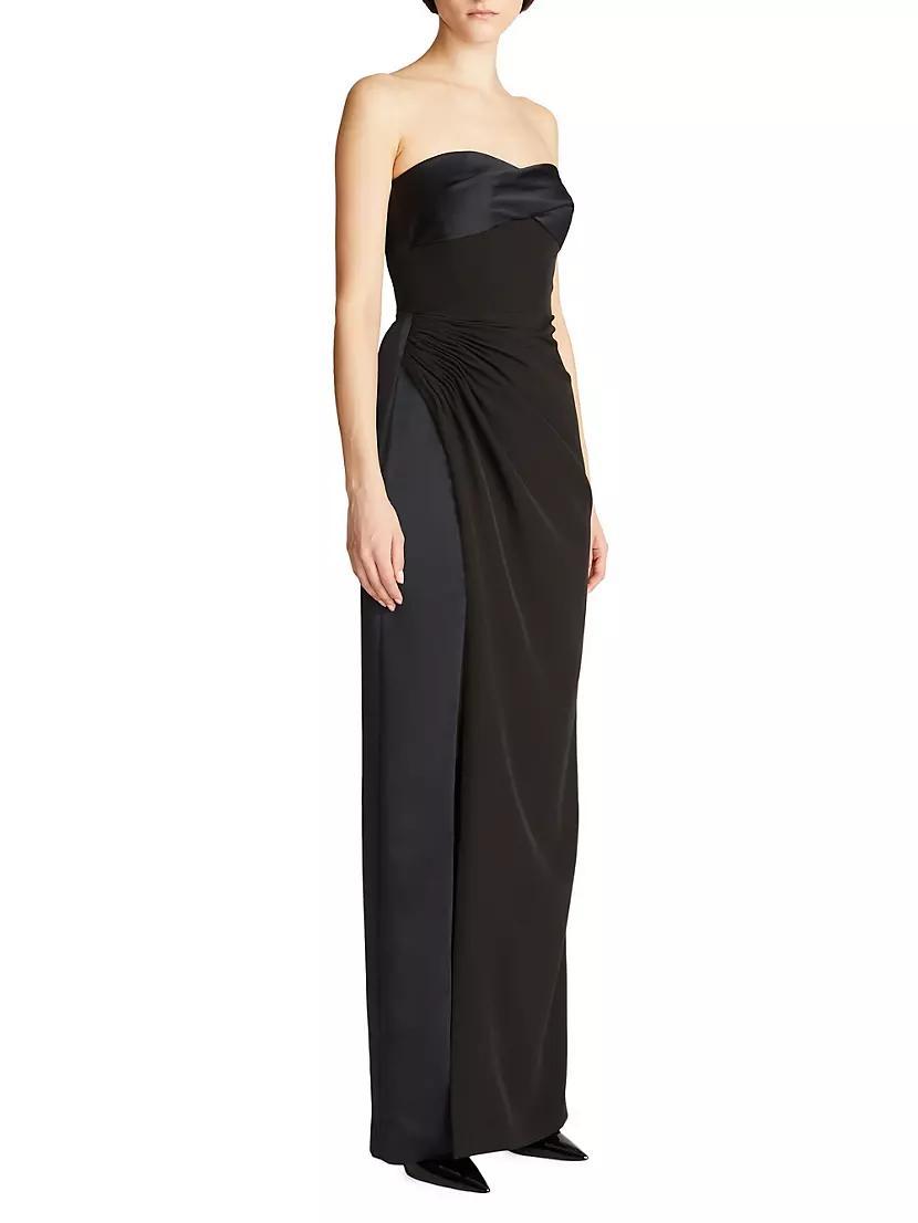 Esther Strapless Crepe & Satin Gown Product Image