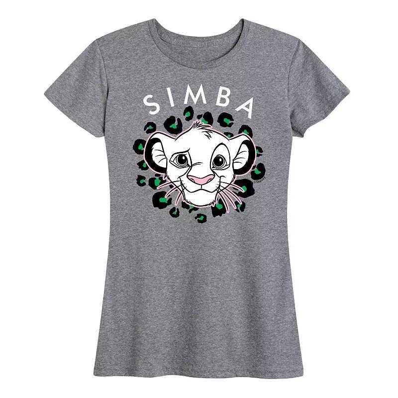 Disney's Lion King Simba Women's Green Spots Graphic Tee, Size: Medium, Grey Gray Product Image