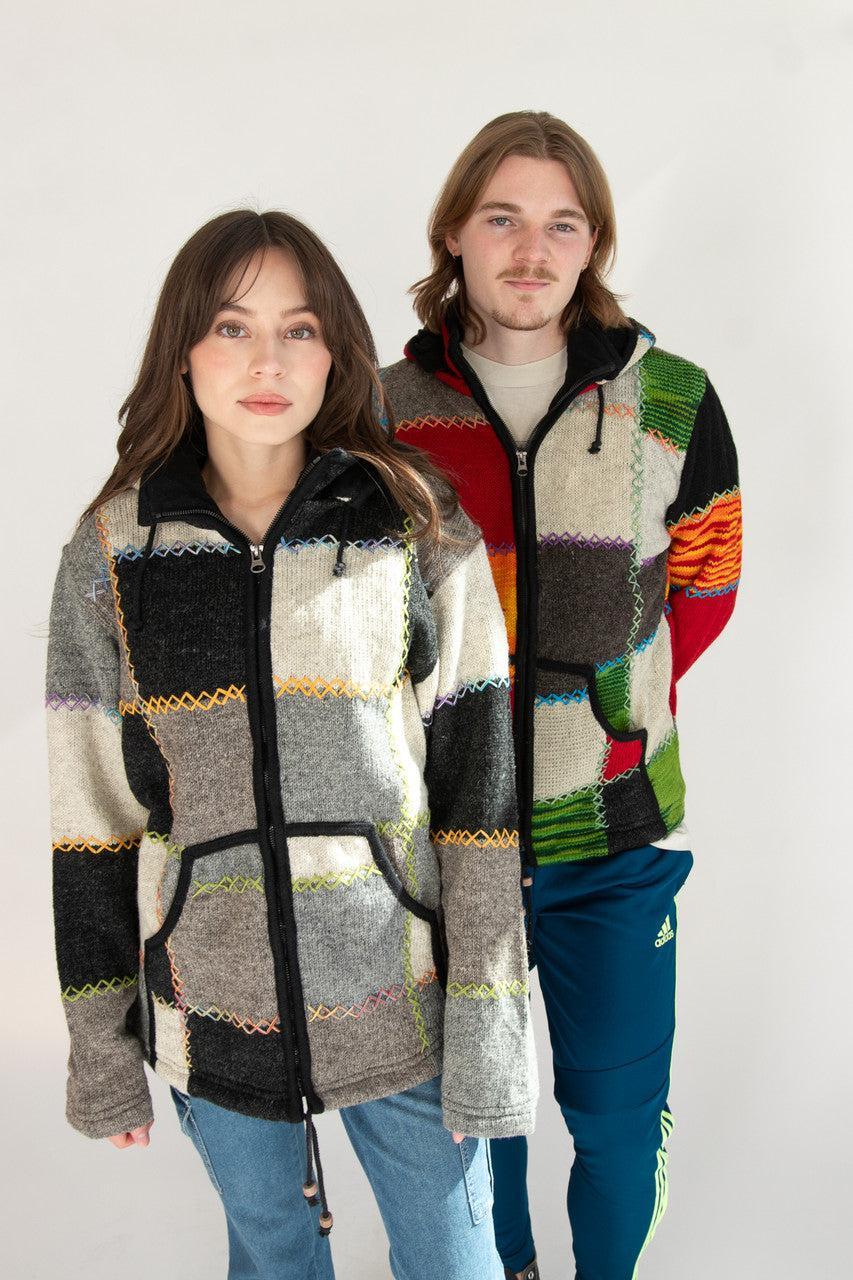 Heavy Wool Patchwork Jacket Product Image