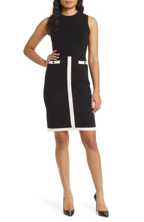 Anne Klein Womens Contrast-Trim Fit & Flare Dress - ANNE BLACK Product Image