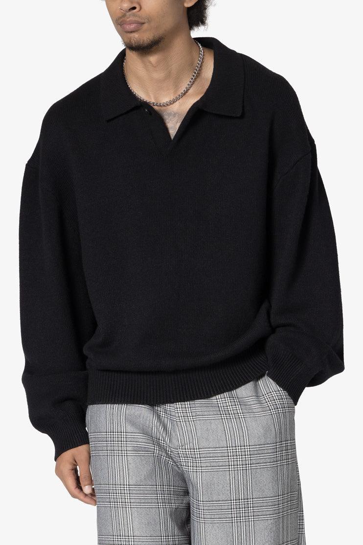 Collared Sweater - Black Product Image