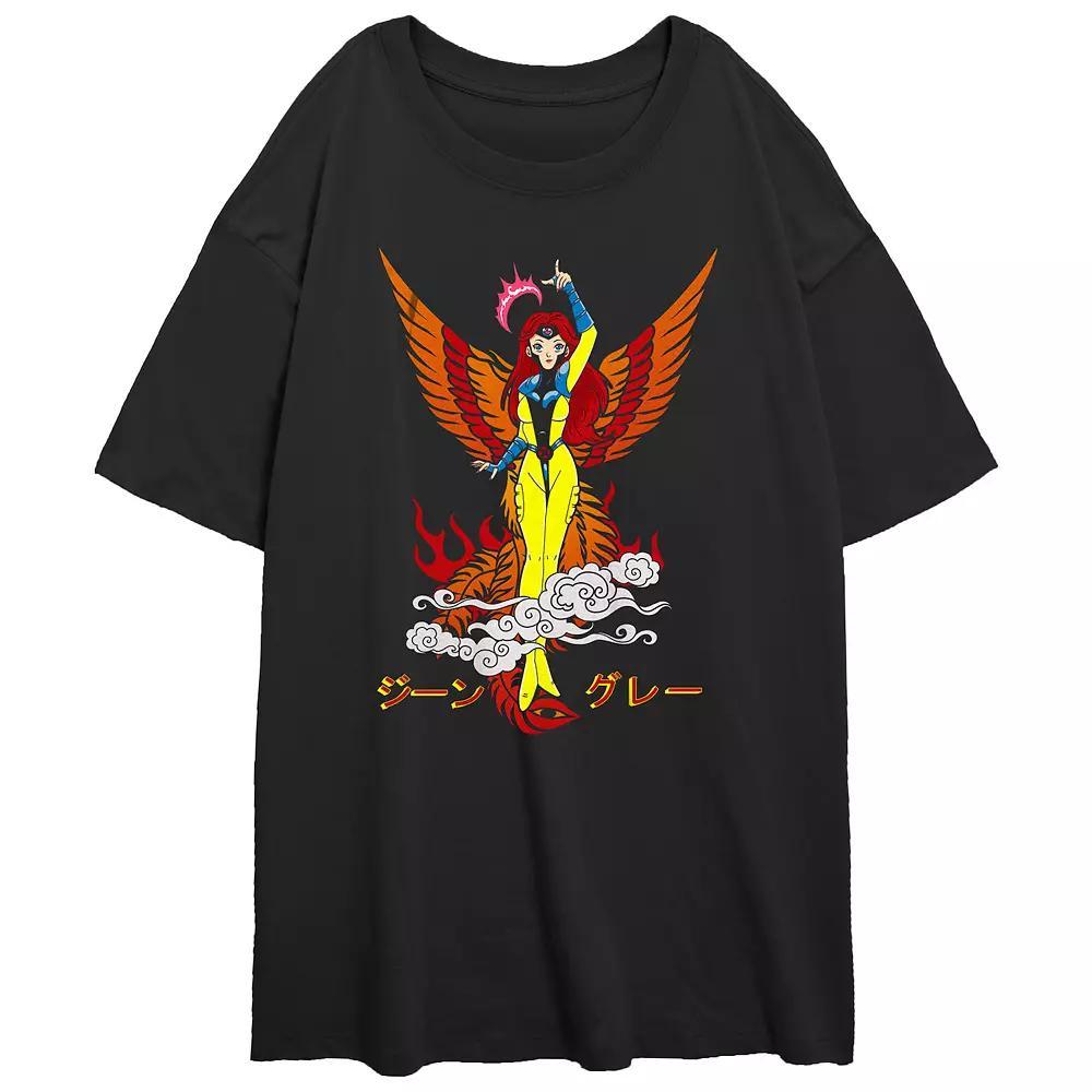 Juniors' X-Men Jean Grey Becoming Phoenix Oversized Graphic Tee, Girl's, Size: XS, Black Product Image