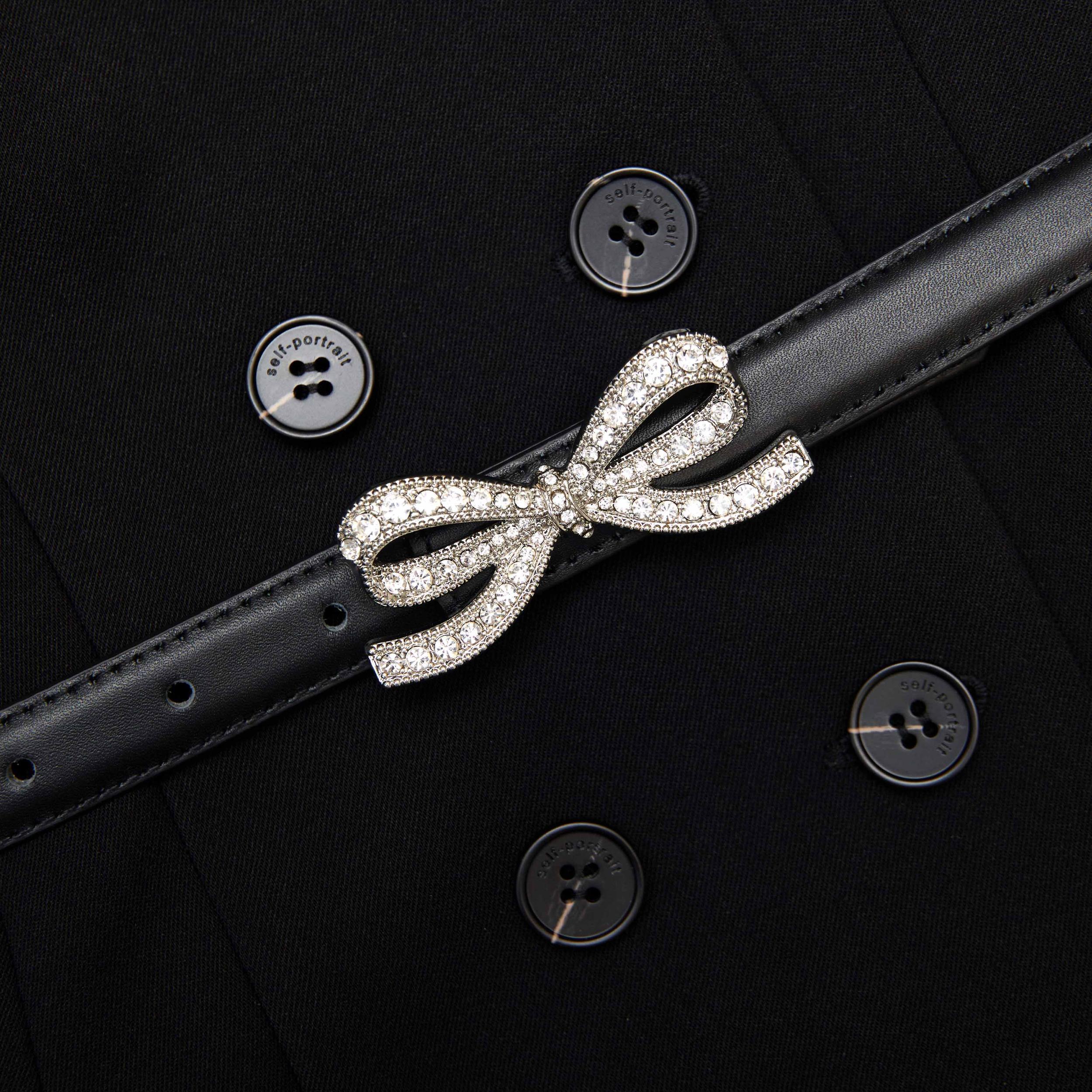 Black Crepe Short Sleeve Mini Dress Product Image