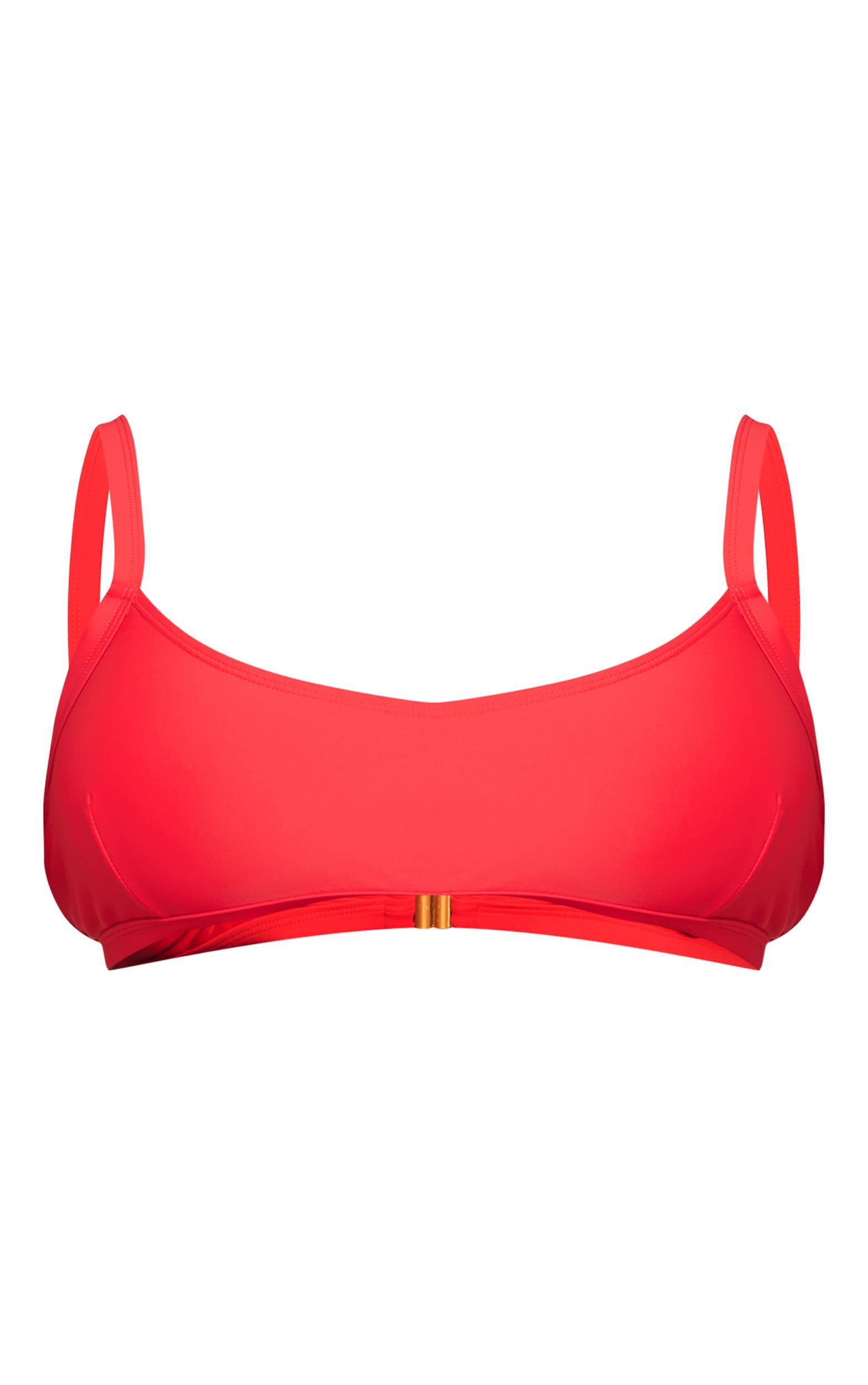 Plus Red Scoop Bikini Top Product Image