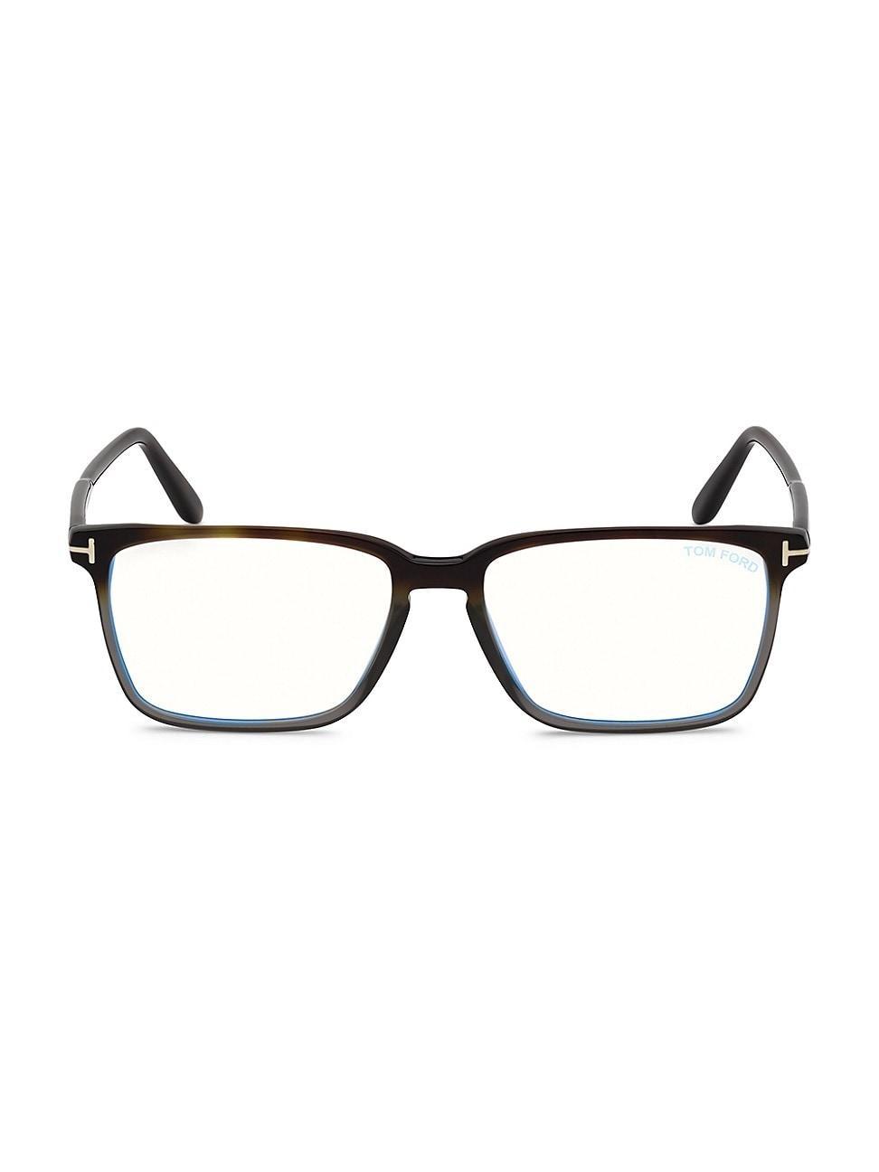 Mens 54MM Blue Block Rectangular Optical Glasses Product Image