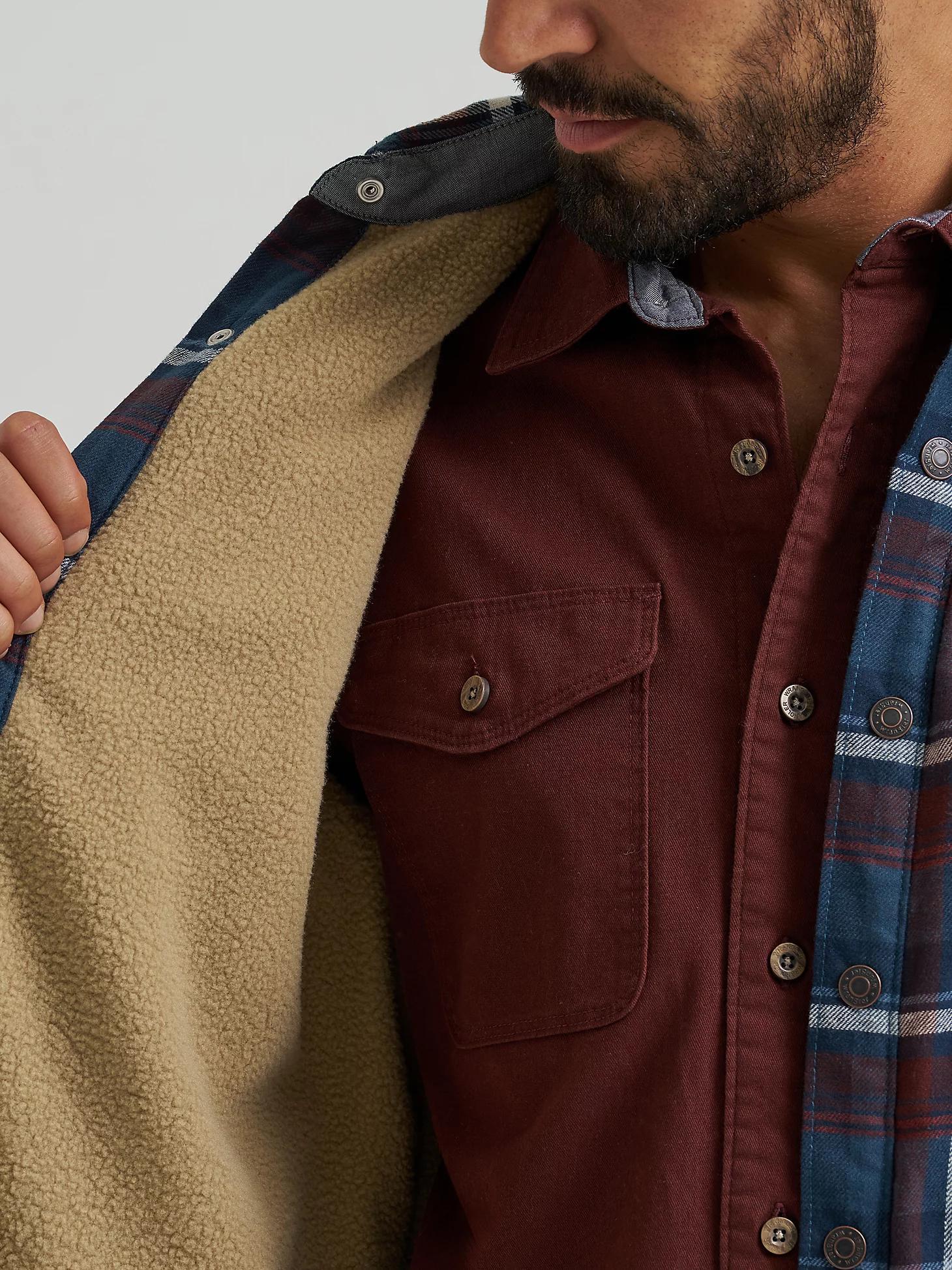 Men's Heavyweight Sherpa Lined Plaid Shirt Jacket | Men's JACKETS & OUTERWEAR | Wrangler® Product Image