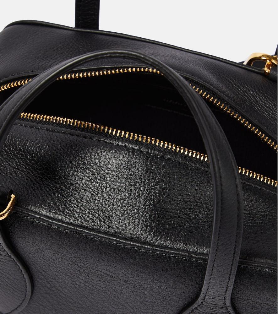 KHAITE Maeve Small Leather Shoulder Bag In Black Product Image