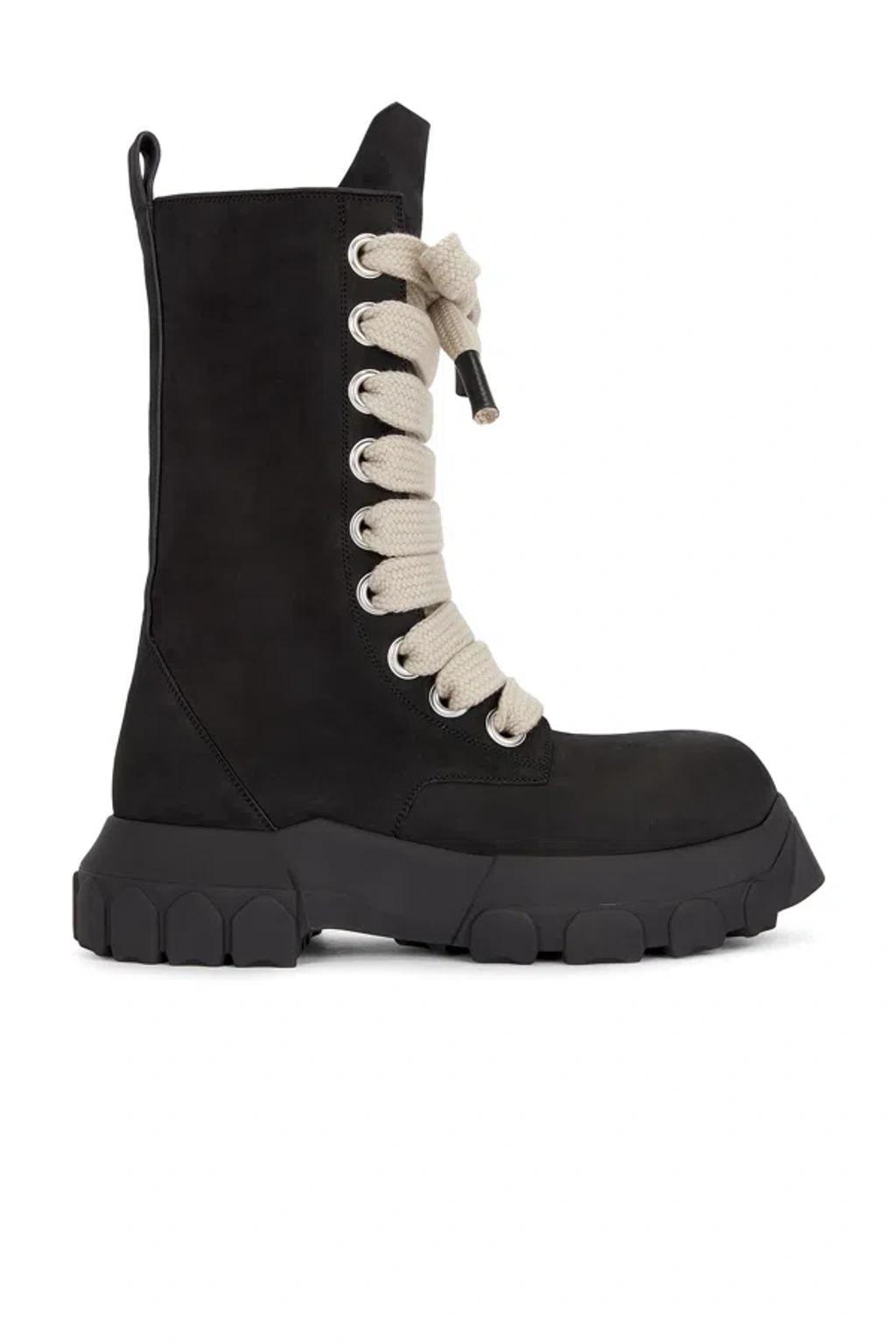 RICK OWENS Jumbolaced Army Boots In Black & Black Product Image