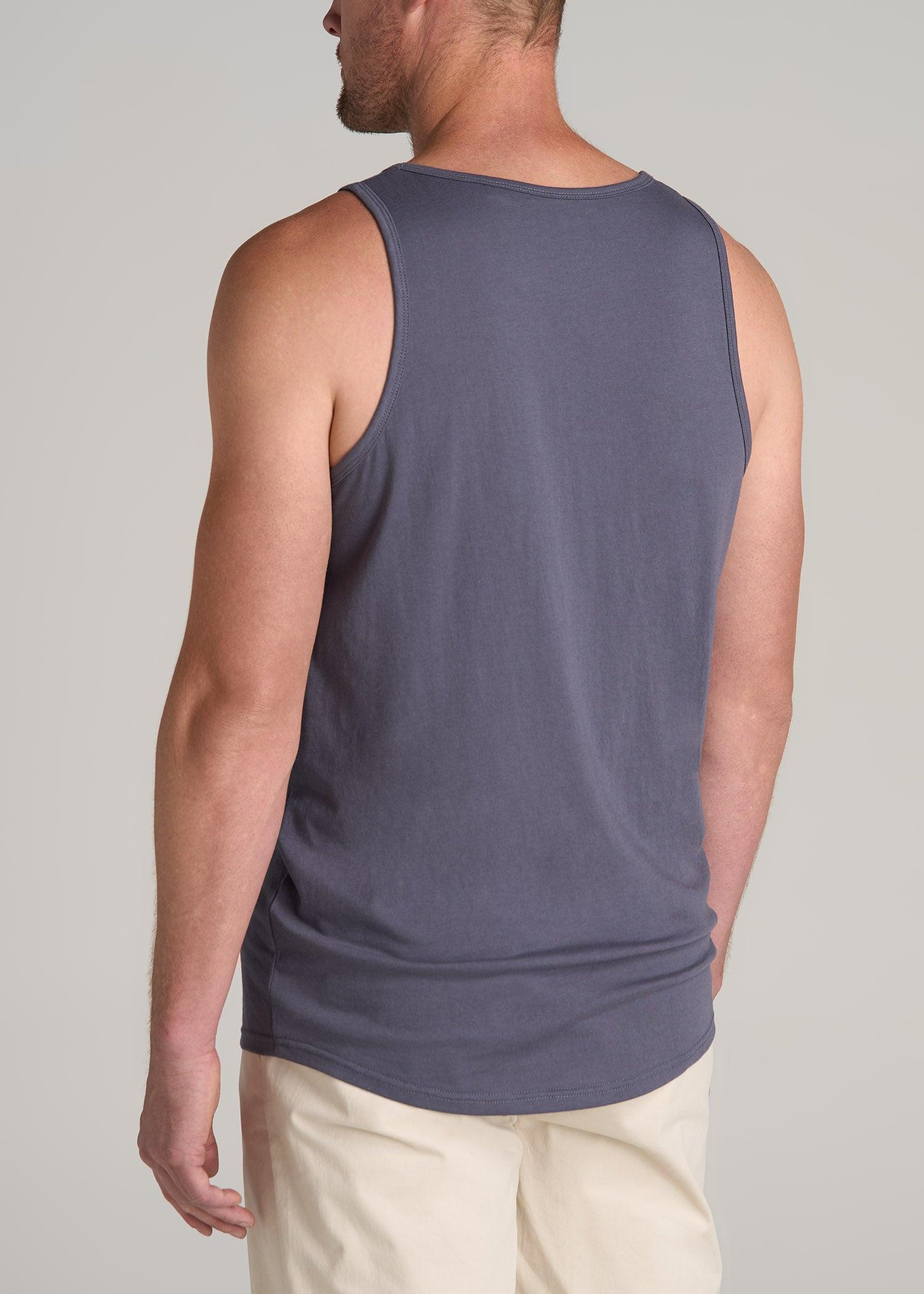 The Essentials: Men's Tall SLIM-FIT Beach Tank Top in Black Male Product Image