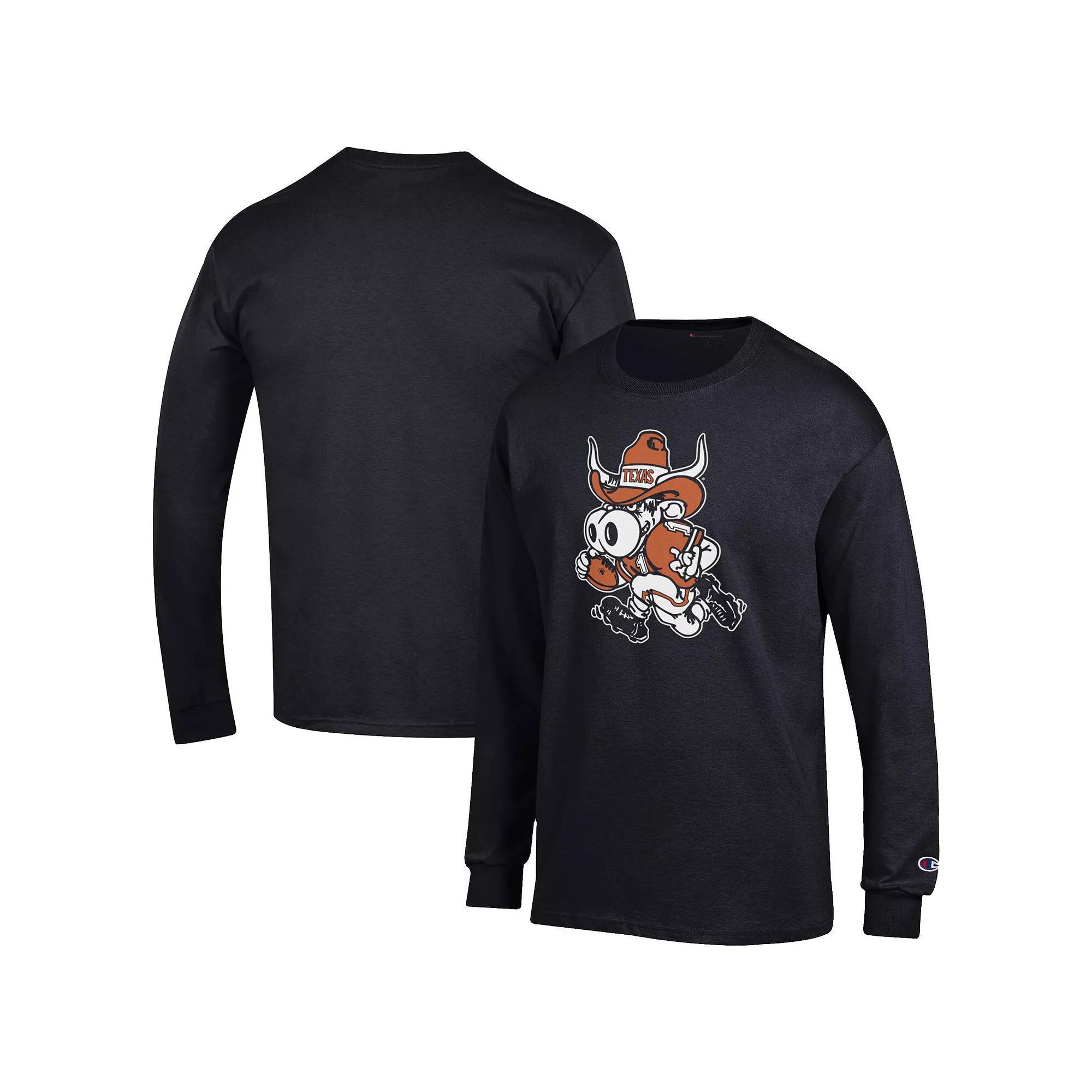 Men's Champion  Black Texas Longhorns  Bevo Long Sleeve T-Shirt, Size: XL Product Image