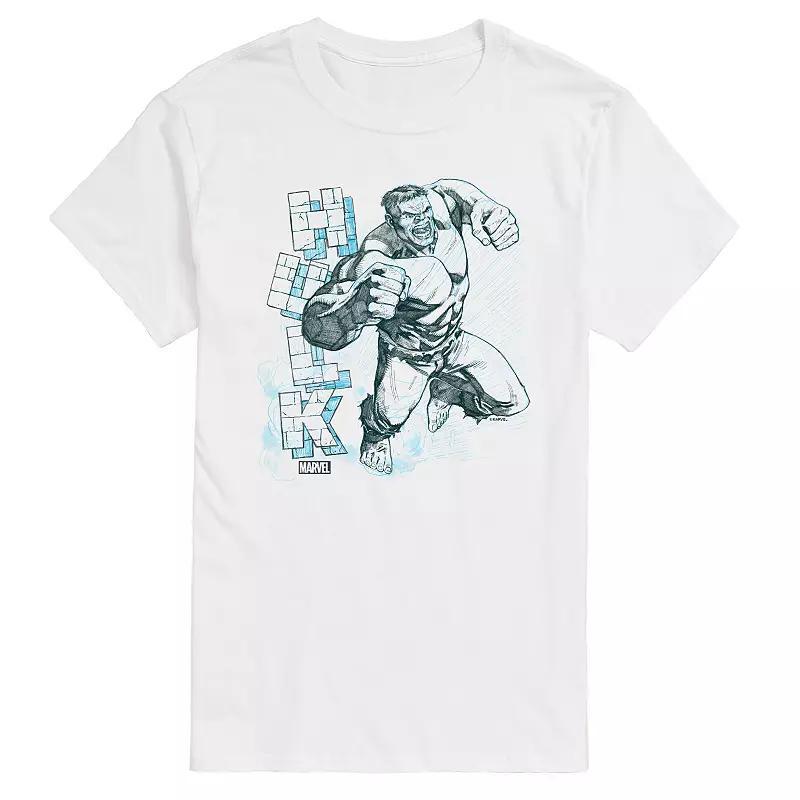Men's Marvel Hulk Block Sketch Graphic Tee,  Product Image