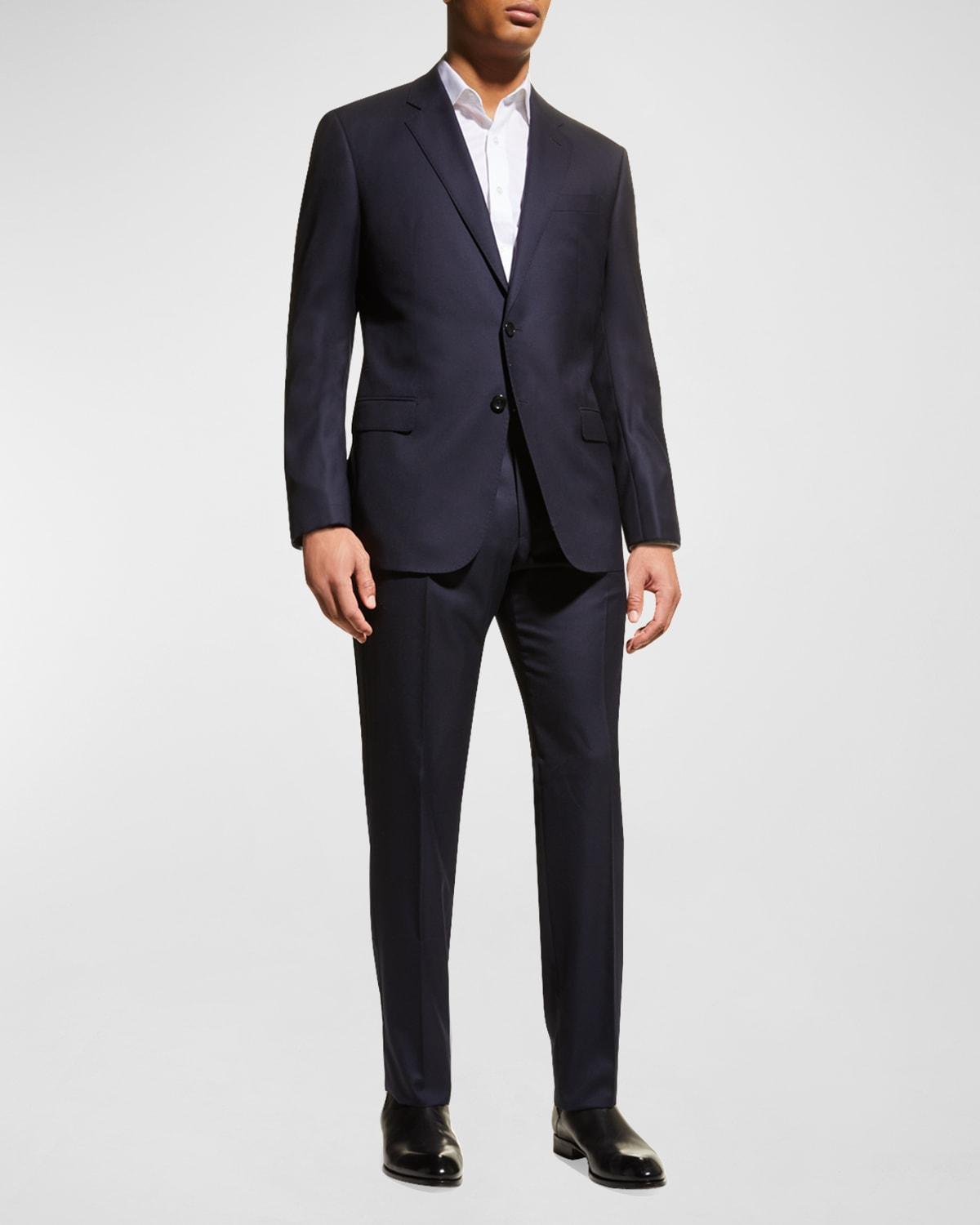 Mens Solid Wool Suit Product Image