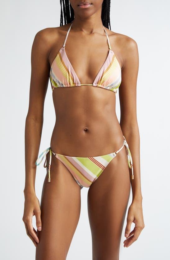 ZIMMERMANN Halliday Striped Triangle Bikini Set In Multi Stripe Product Image