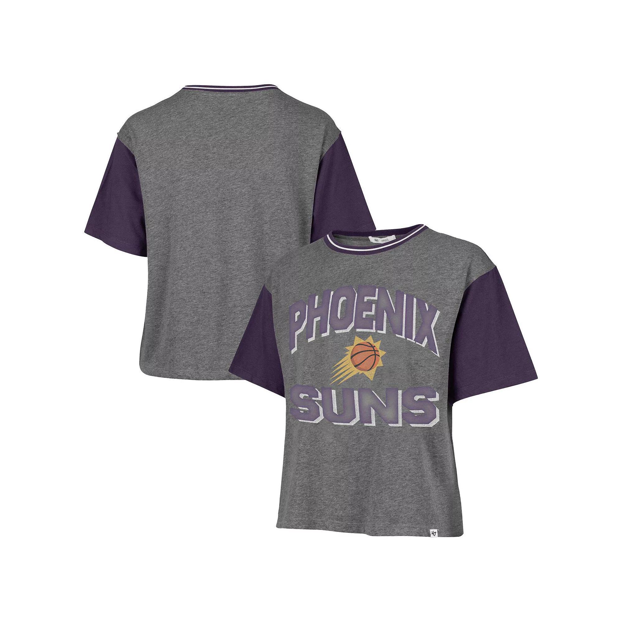 Women's '47 Gray Phoenix Suns Rise Clubhouse Ziggy Color Block T-Shirt,  Product Image