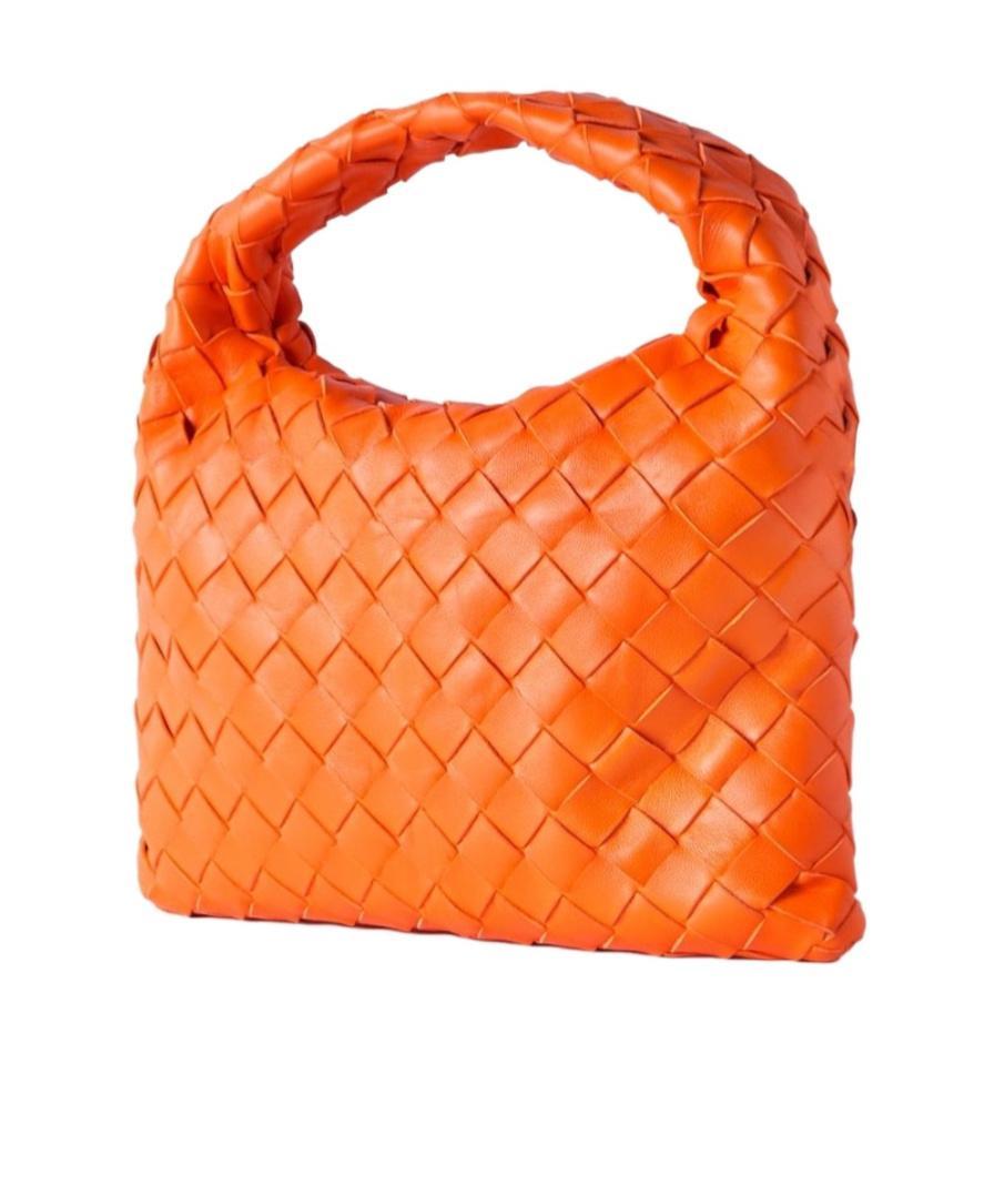 BOTTEGA VENETA Mini Hop Hobo Bag In 7524 Papaya N M Br Product Image