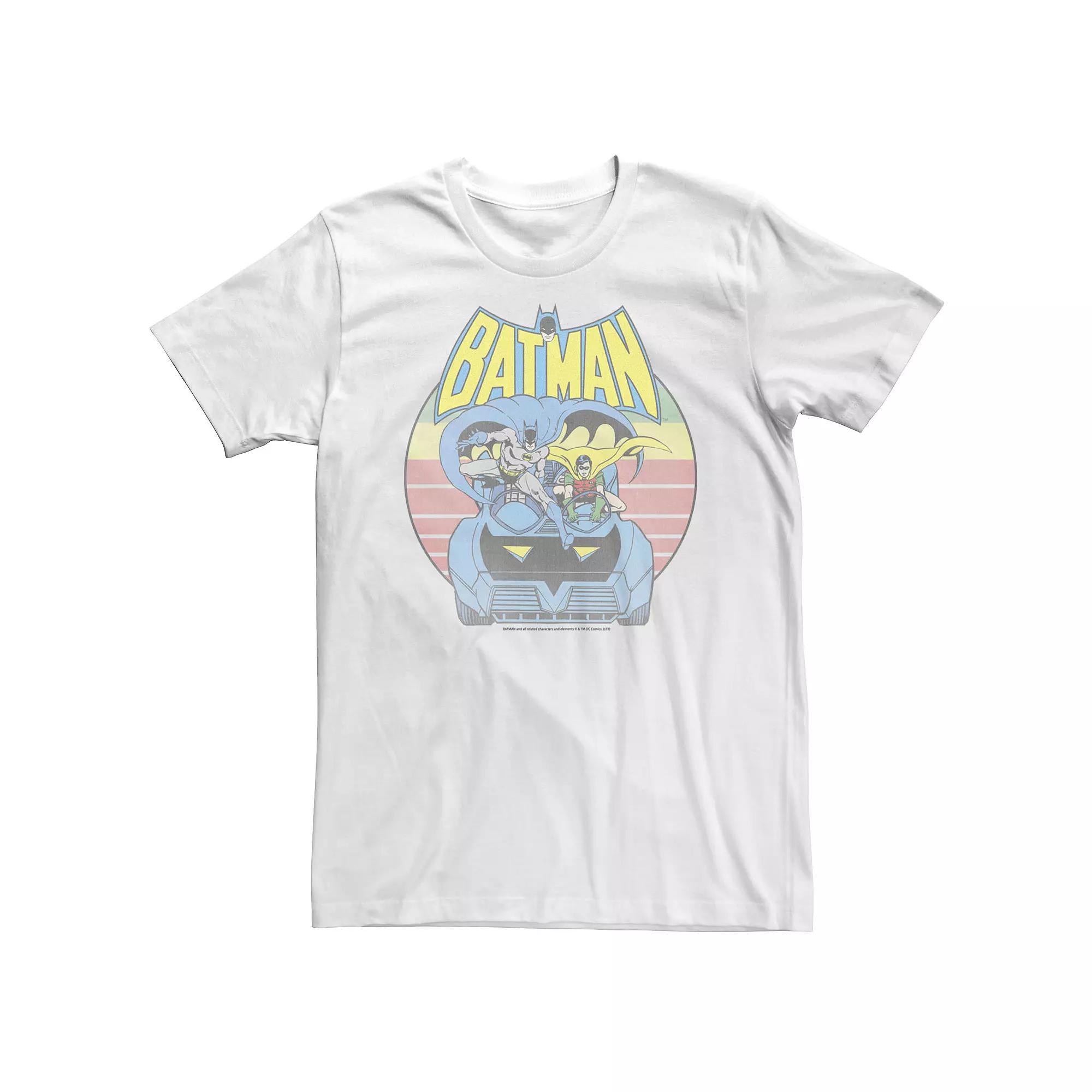 Big & Tall DC Comics Batman Retro Batmobile Tee, Men's, Size: 3XL, White Product Image