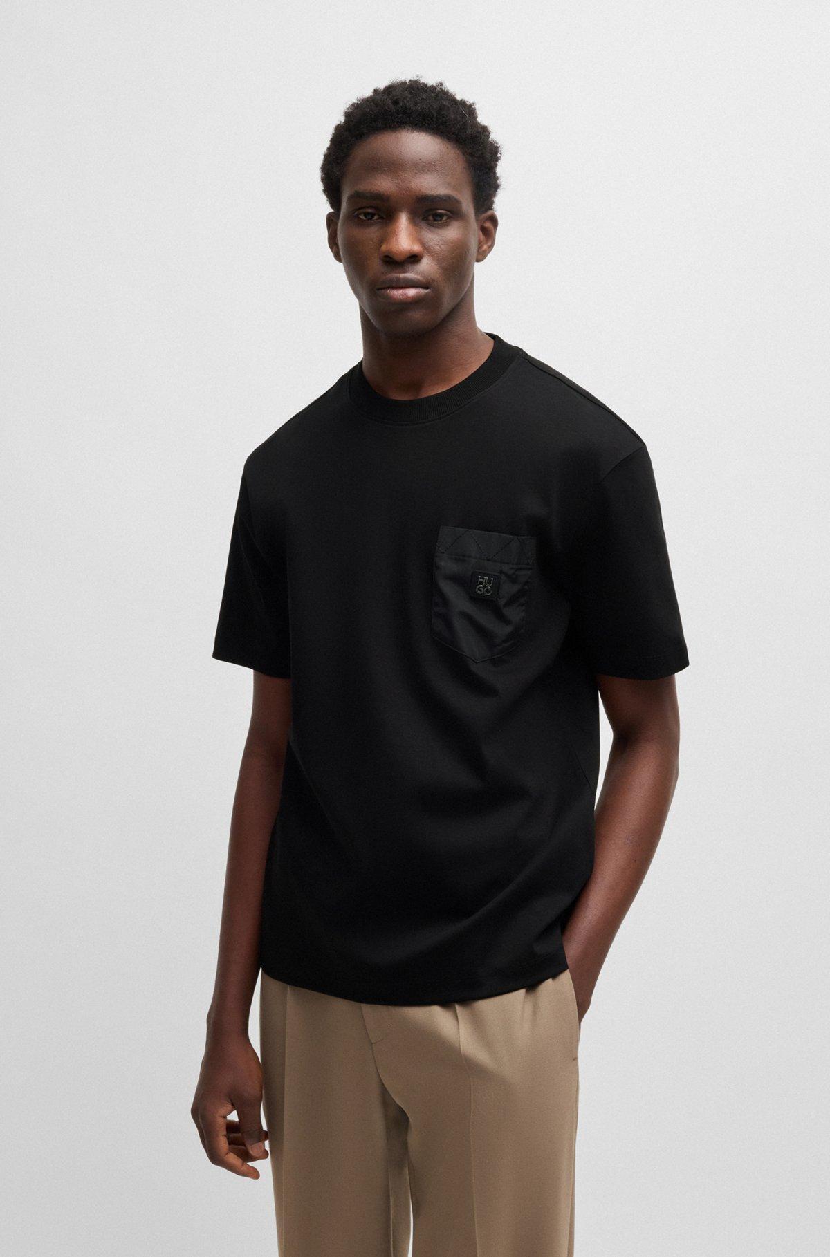 Interlock-cotton T-shirt with contrast pocket Product Image