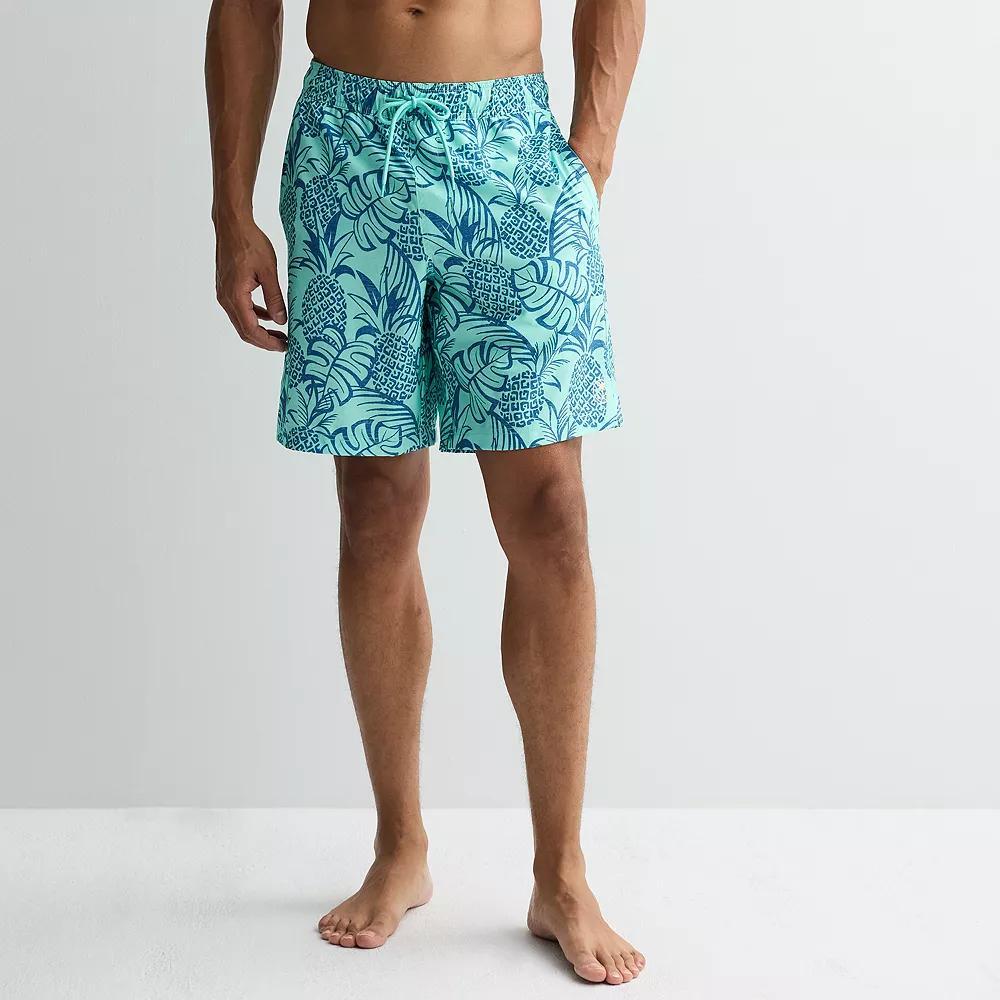 Men's Trinity Coast 9-Inch Printed Mesh Lined Swim Trunks,  Product Image