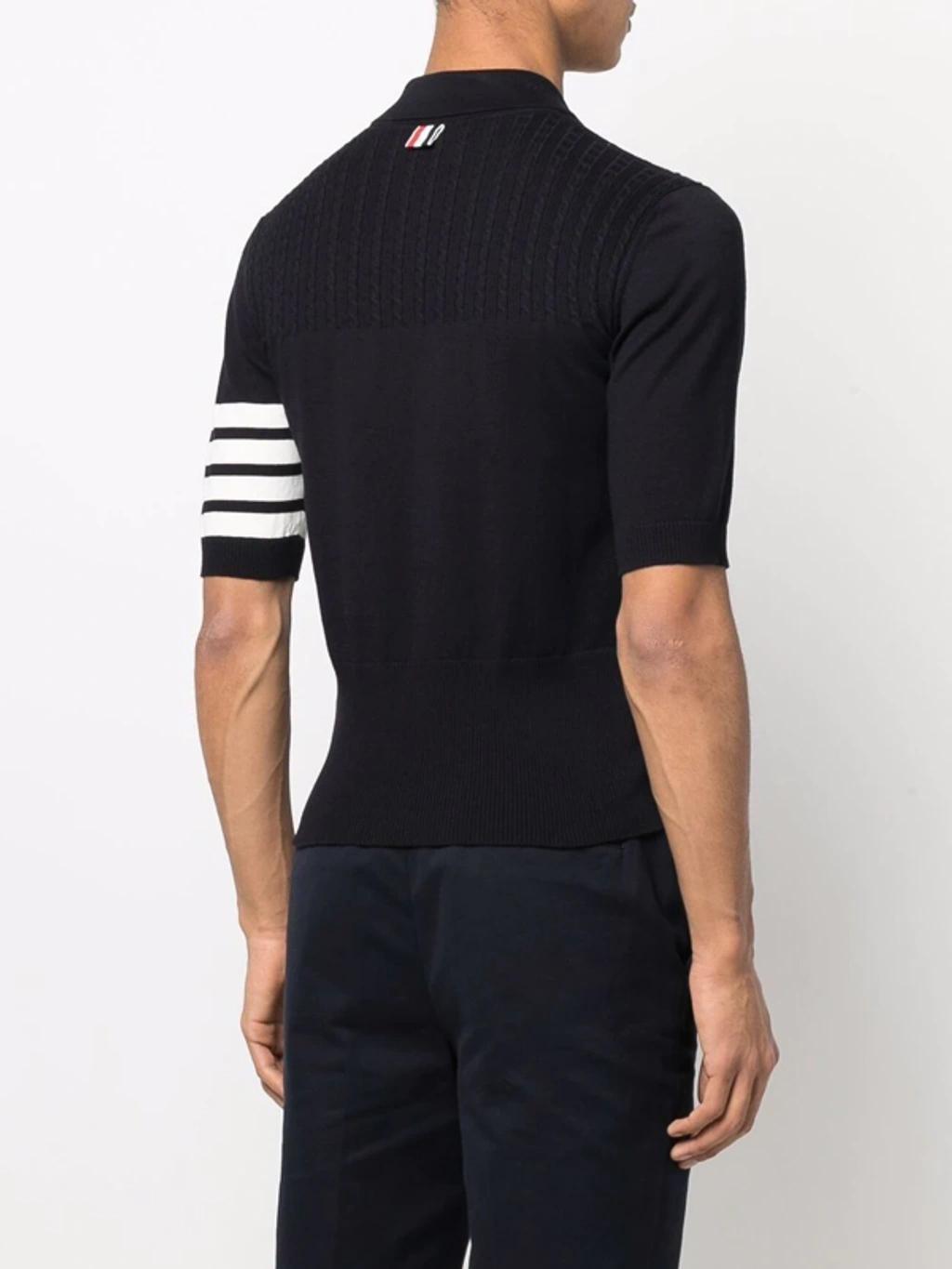 THOM BROWNE 4-bar Jersey Polo Shirt In Blue Product Image