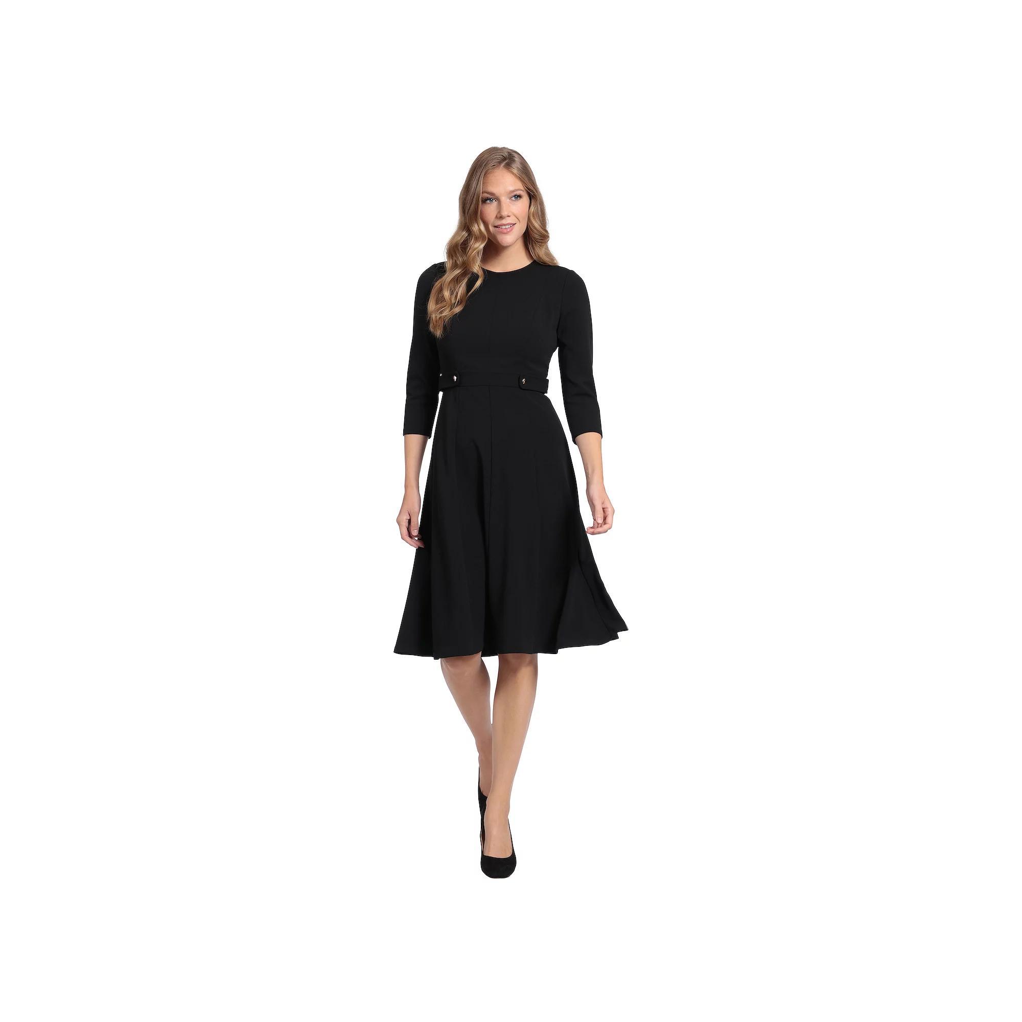 Women's Petite London Times Fit & Flare Dress, Size: 14 Petite, Black Product Image