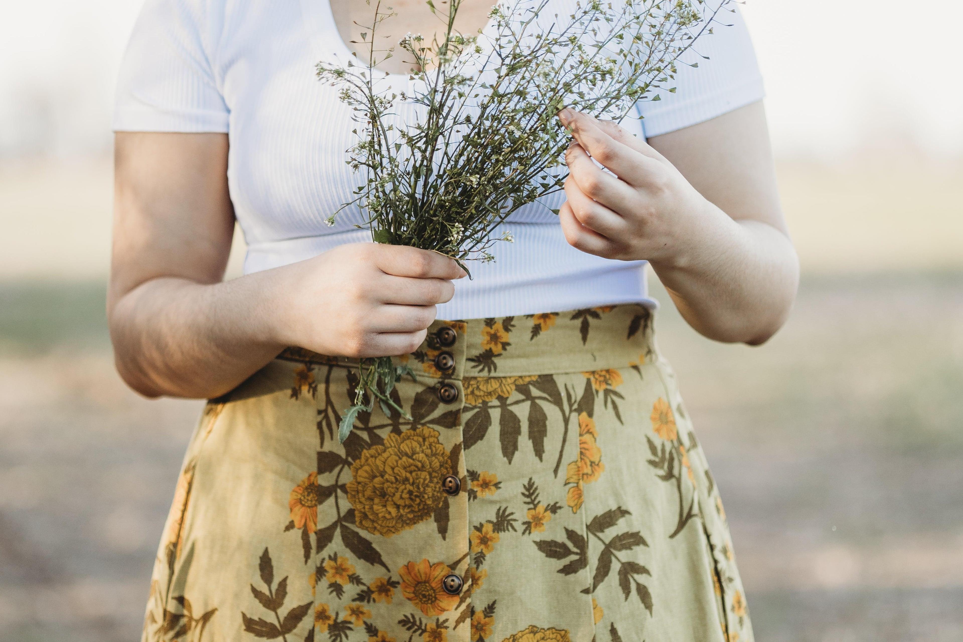 Bae Skirt in Mustard Marigold Linen Product Image