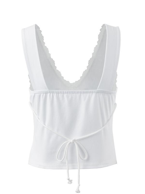 Patchwork Lace Y2K Crop Tank Top Product Image